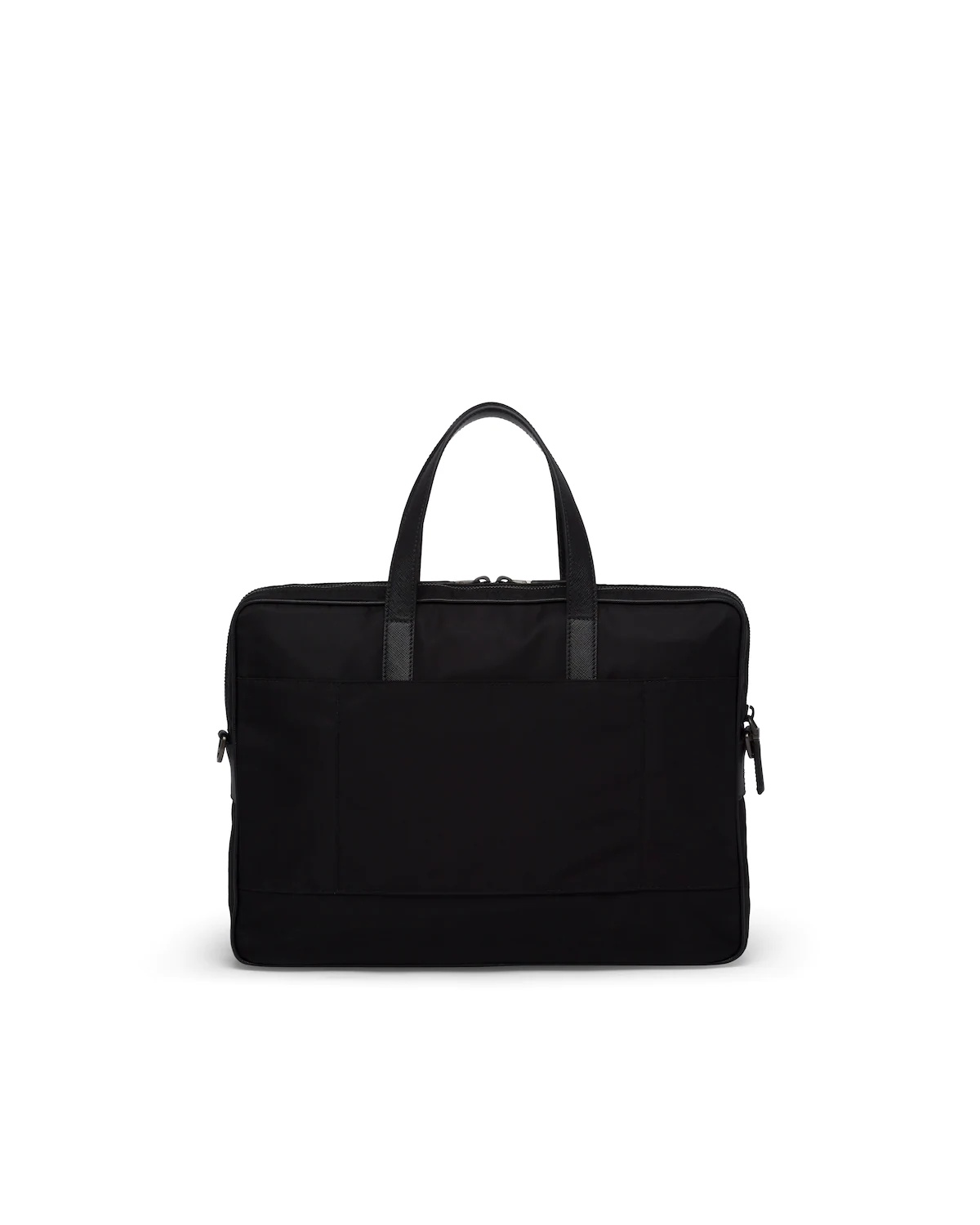 Re-Nylon and leather briefcase - 4