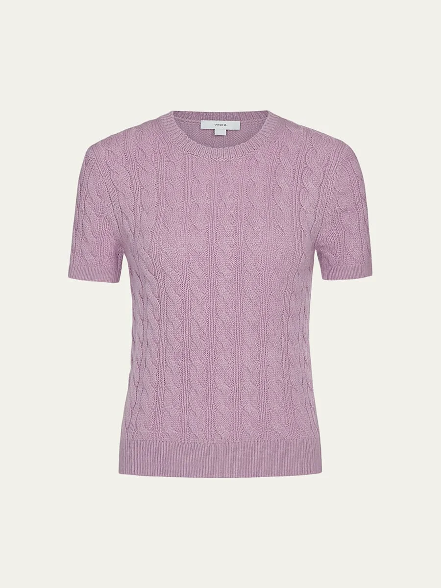 Cable-Knit Cashmere-Blend Sweater - 1