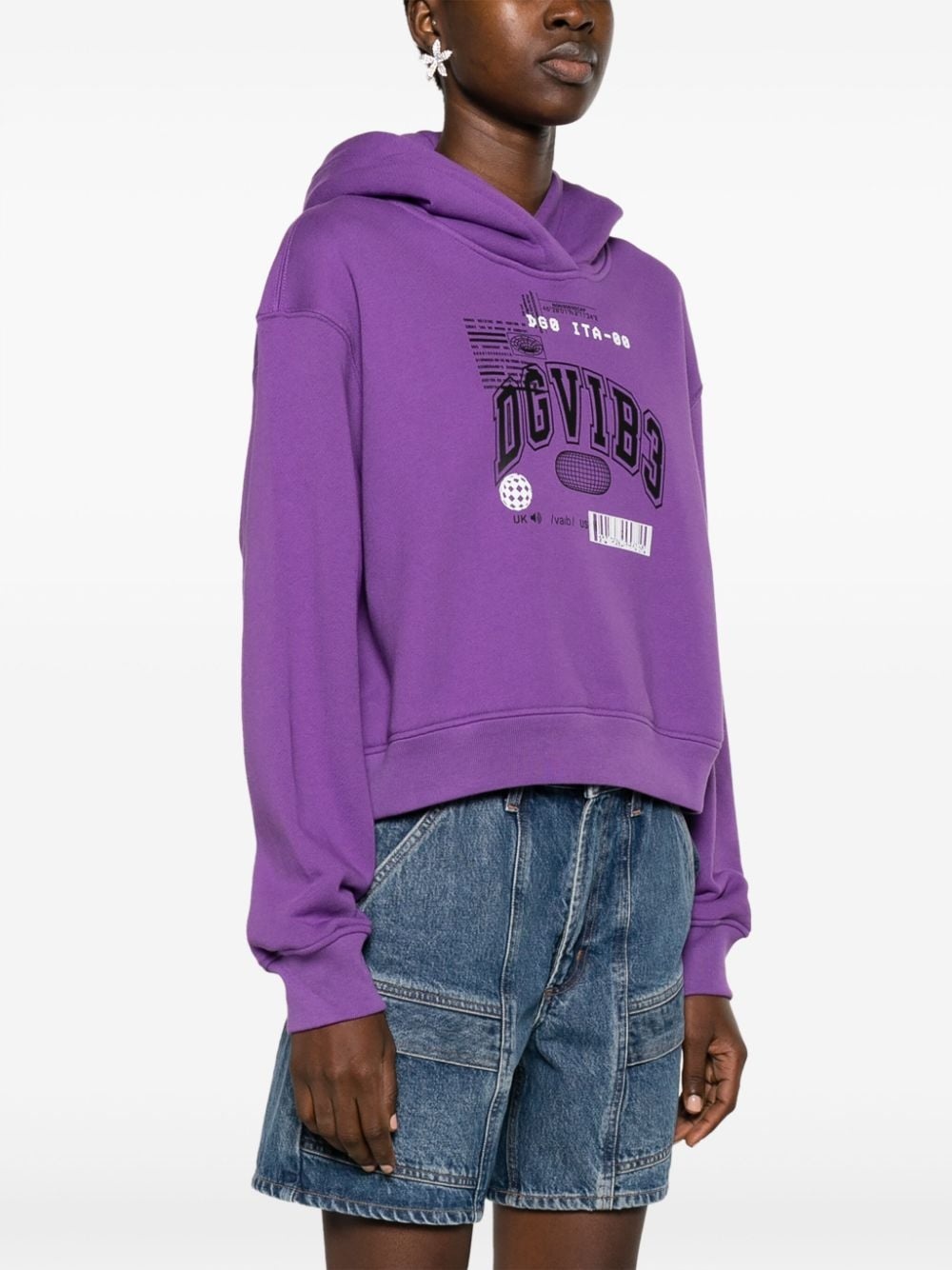 graphic-print cotton hoodie - 3