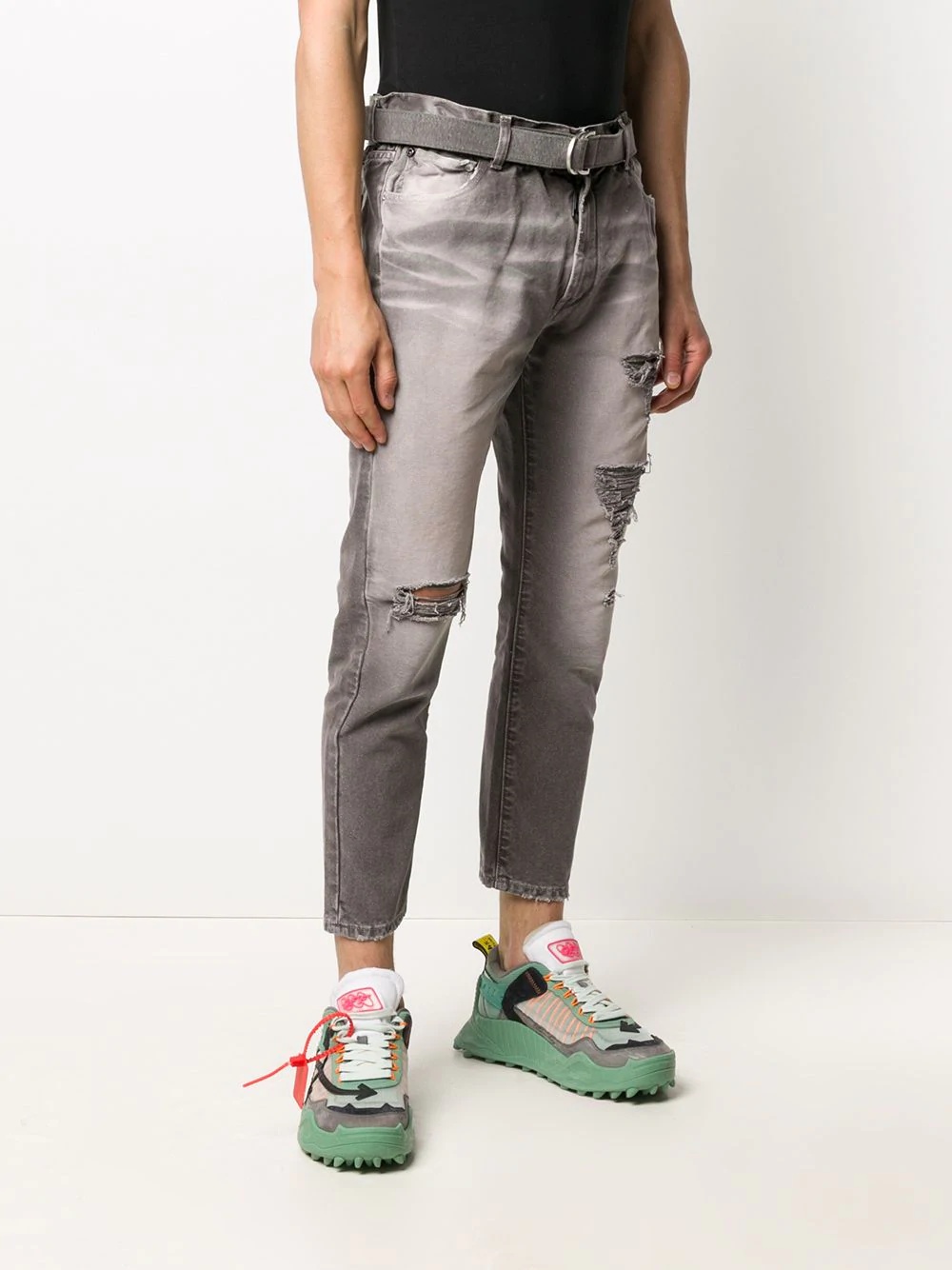 belted cropped jeans - 3