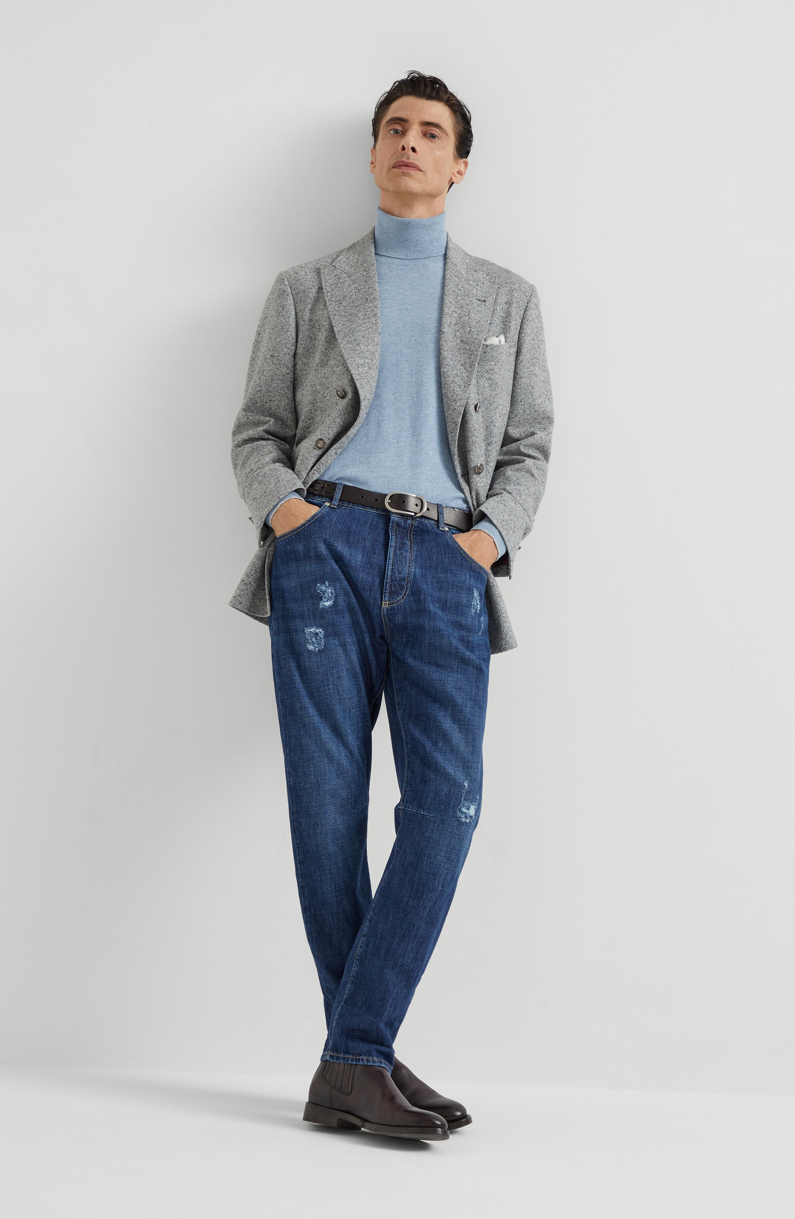 Brunello Cucinelli Turtleneck sweater in Denim at Nordstrom - 6