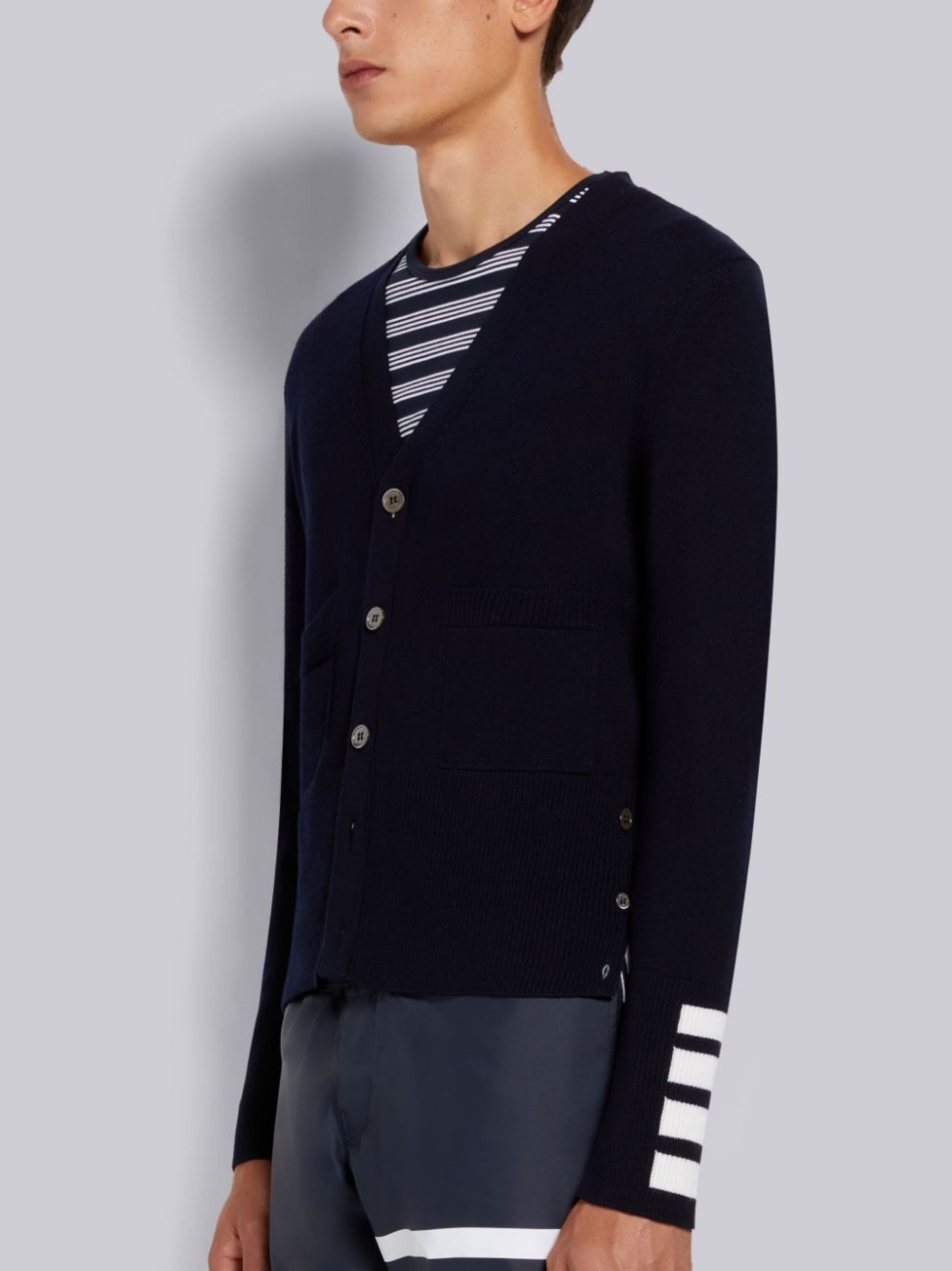 4-Bar stripe detail cardigan - 2