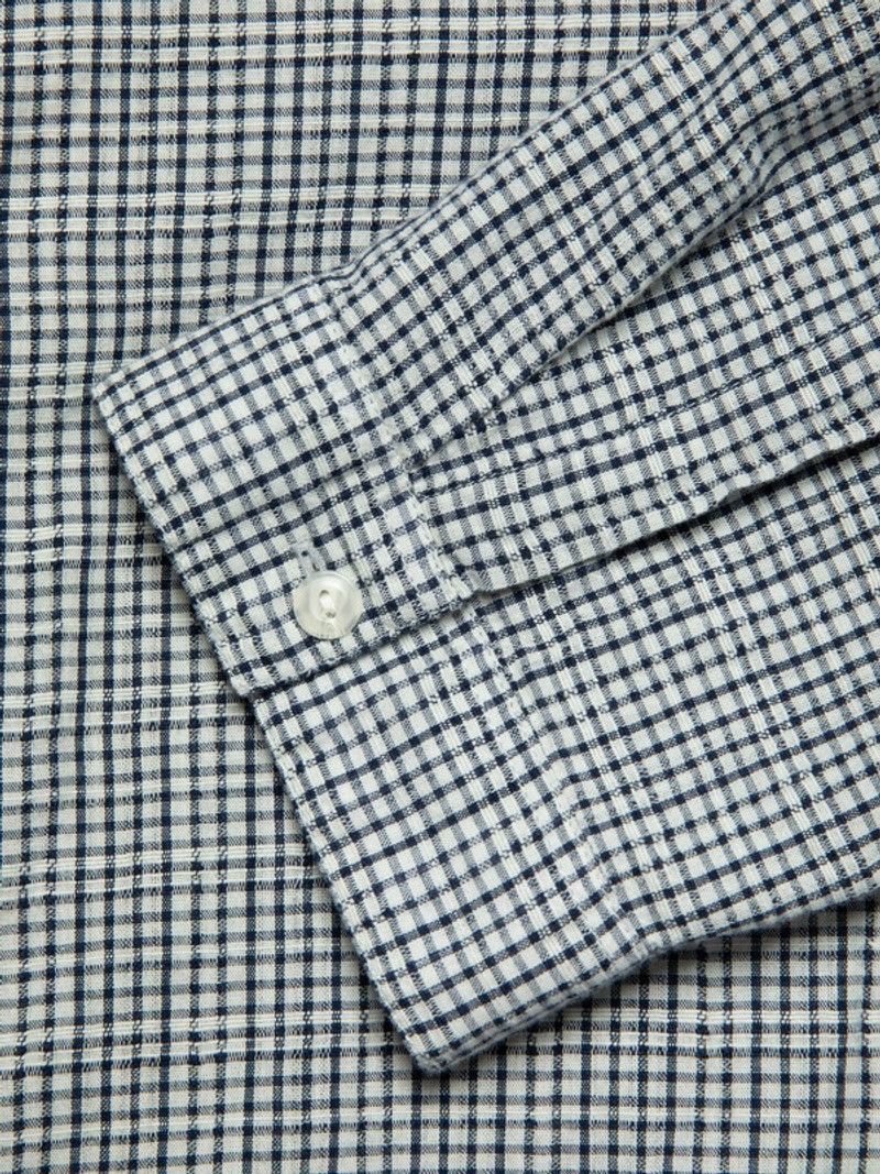 Juni Check Indigo Blouse Blue/Offwhite 9
