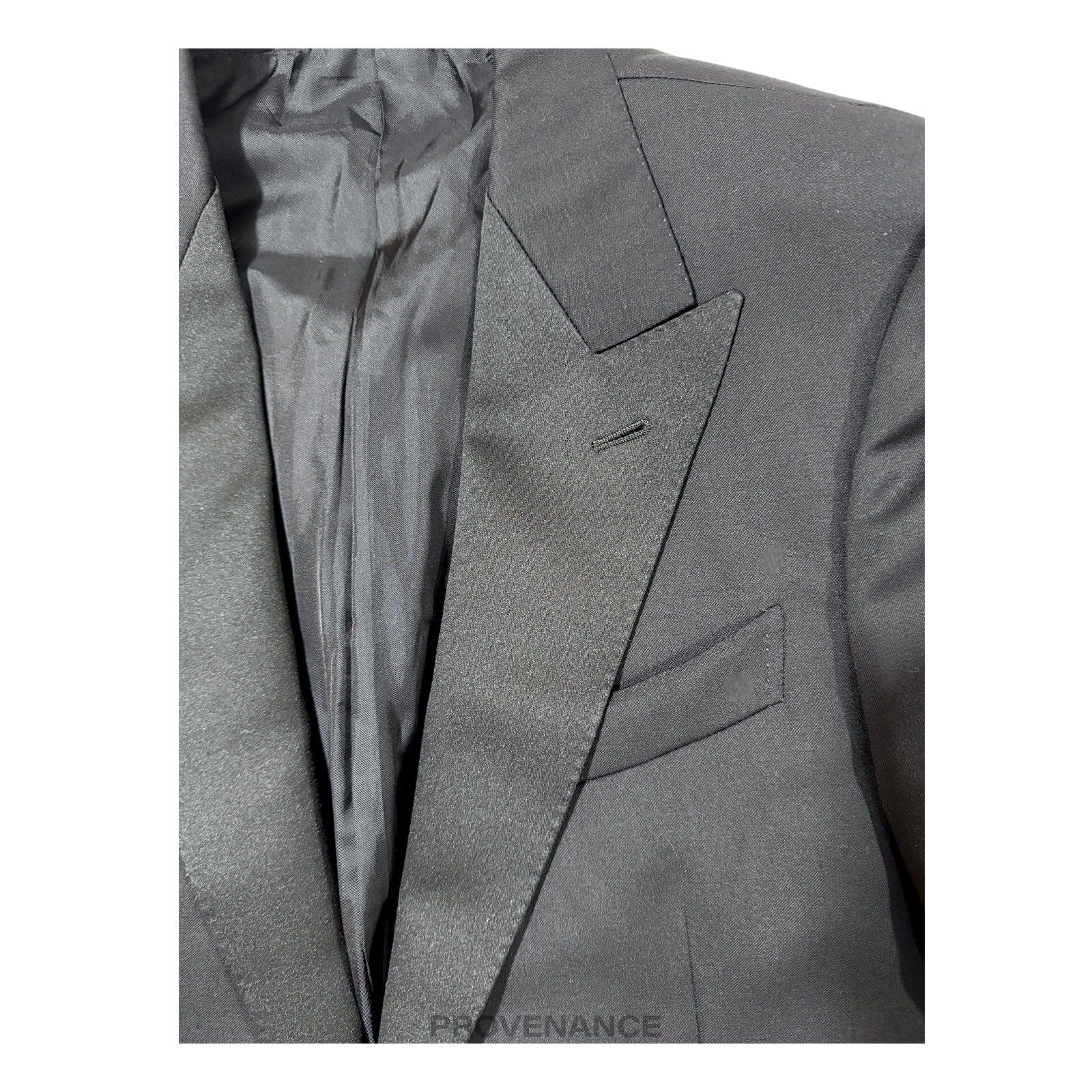 Zegna Black Dinner Jacket Coat Tuxedo - Peak 36 46 - 7