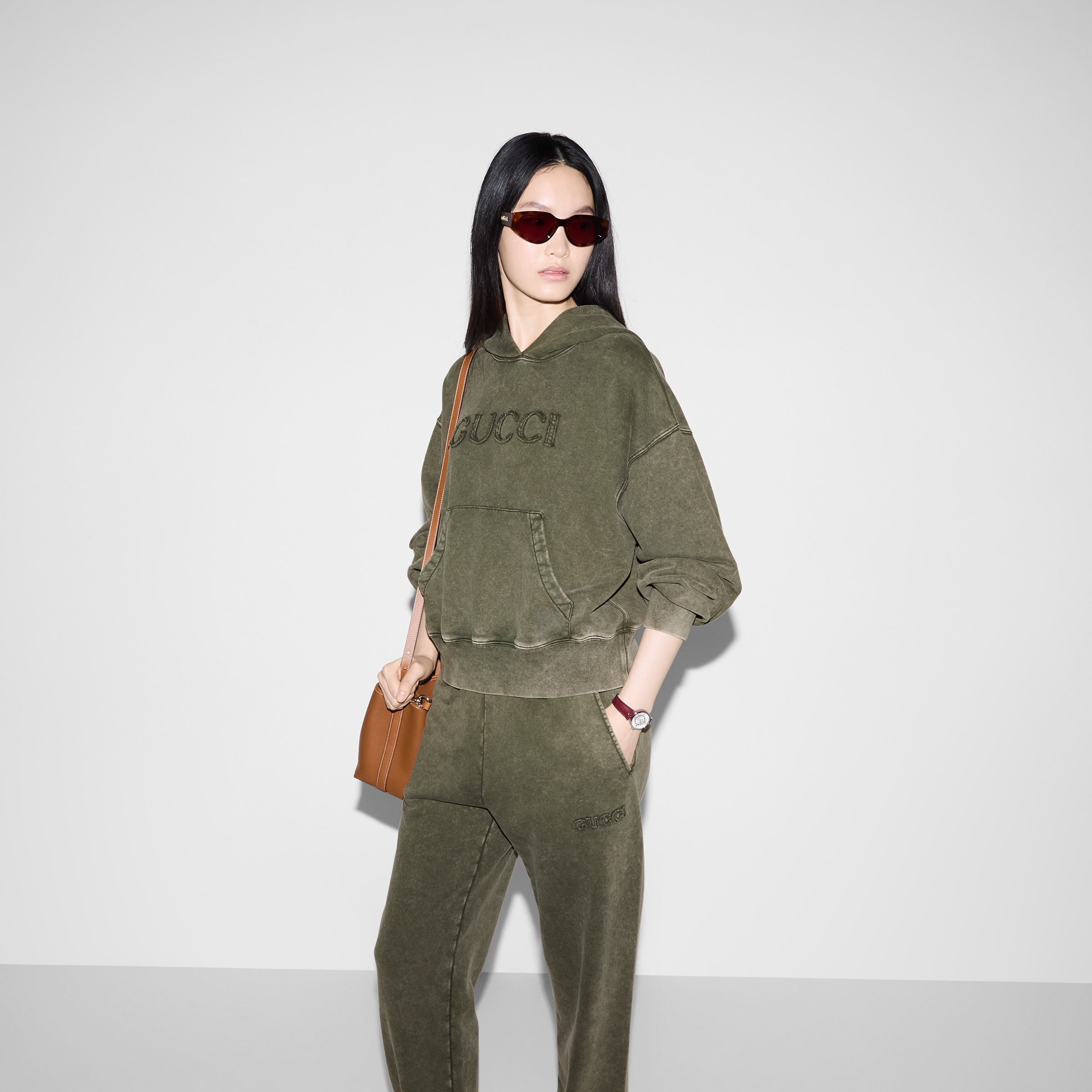 Embroidered cotton jersey hooded sweatshirt - 6