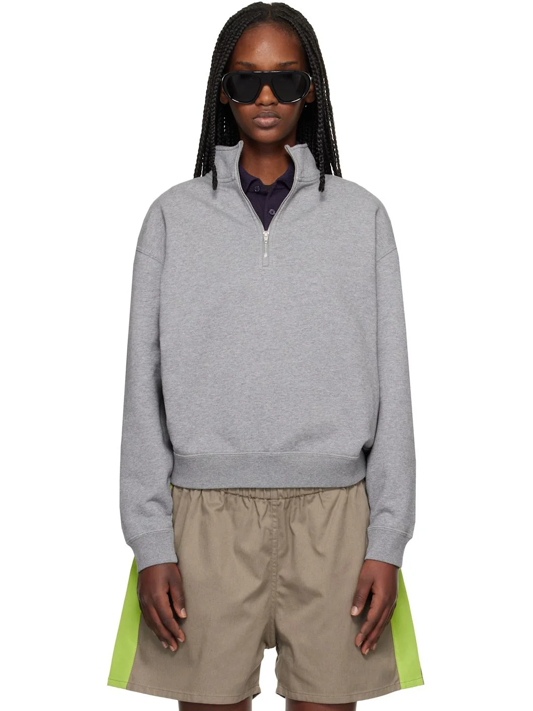 Gray Wander Quarter Zip Sweatshirt - 1
