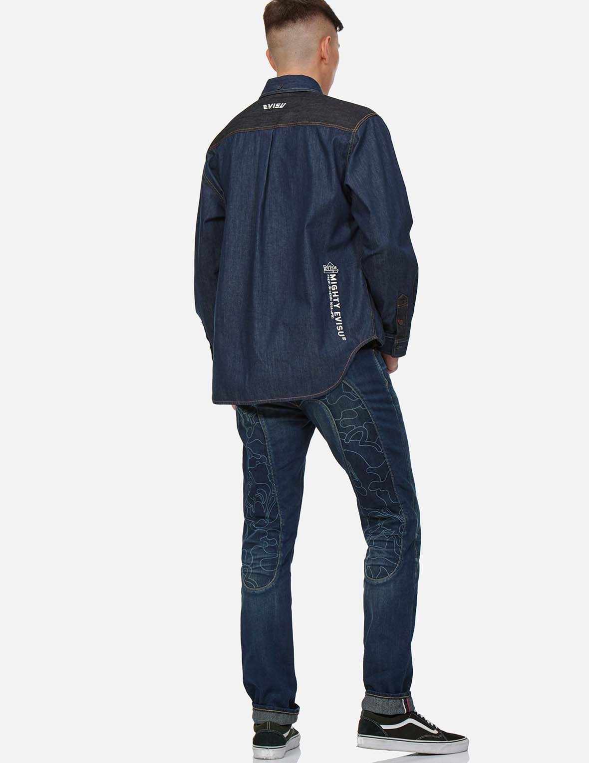 DISCHARGED SEAGULL DENIM SHIRT - 6