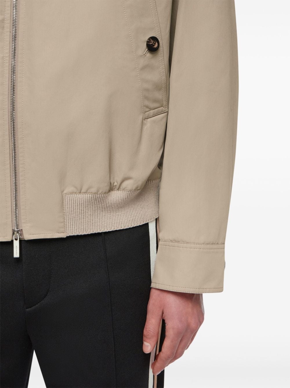 logo-engraved cotton jacket - 6