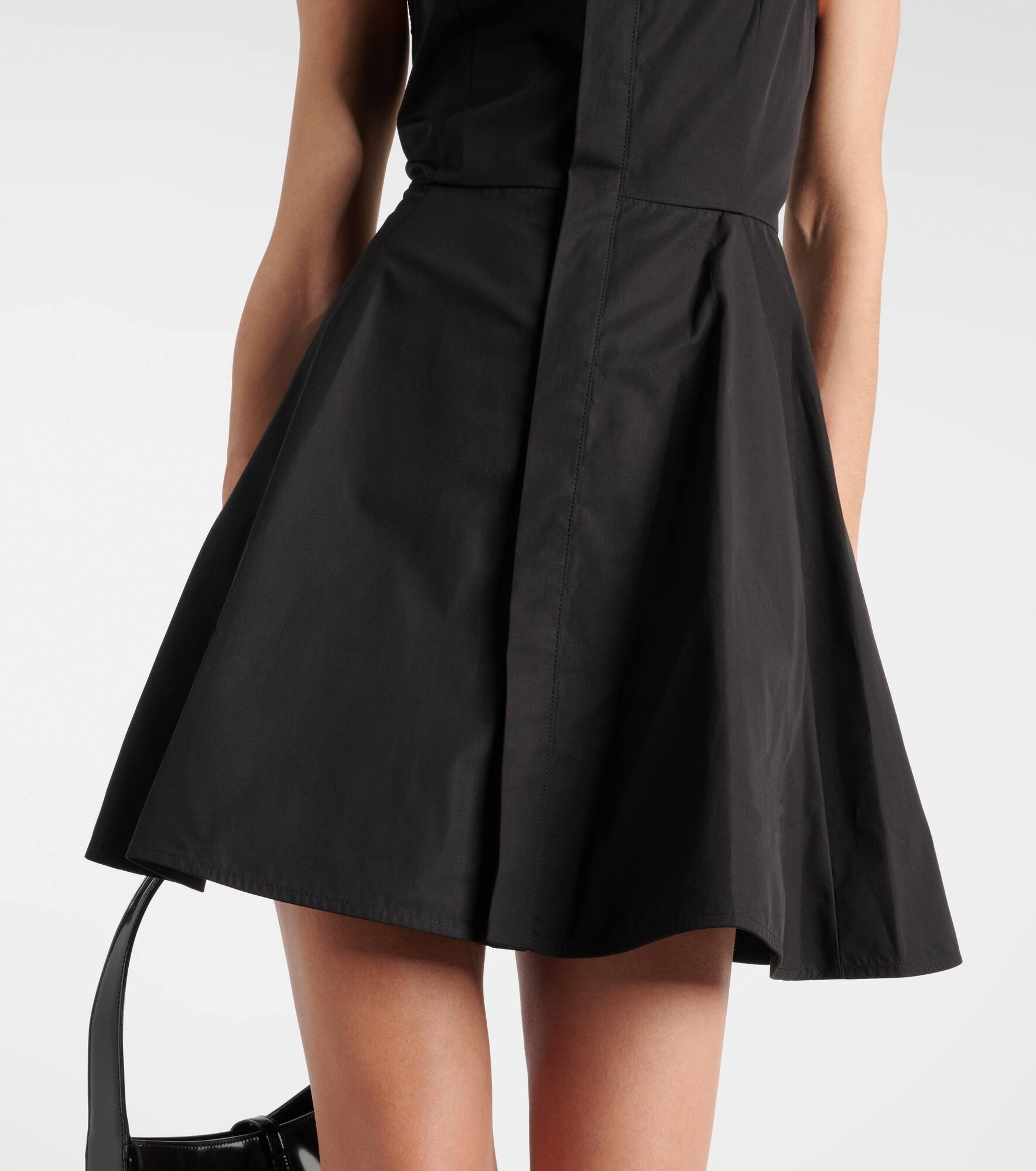 Godet cotton poplin shirt dress - 5