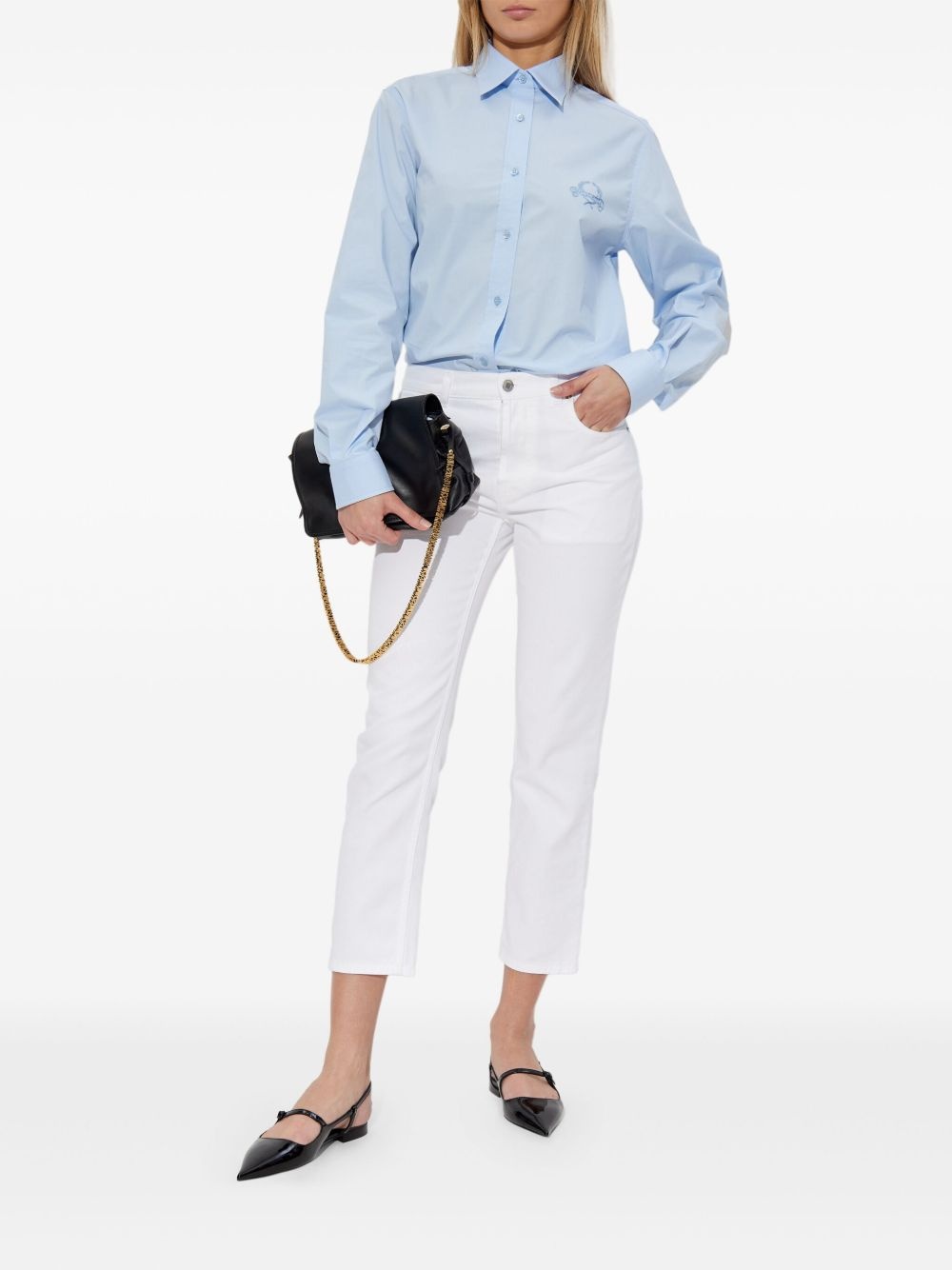 embroidered logo shirt - 2