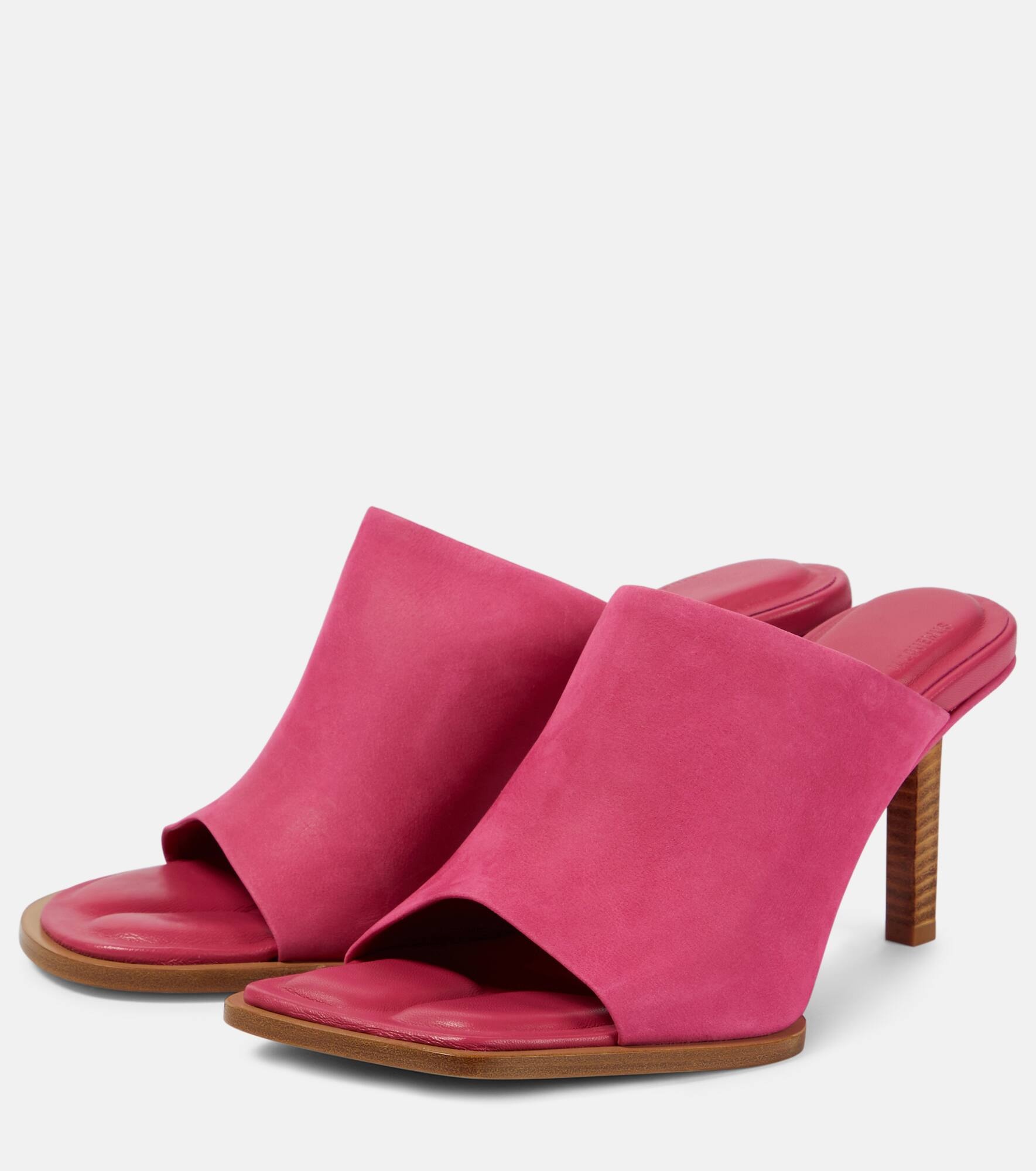 Les Mules Rond Carré asymmetrical suede mules - 5