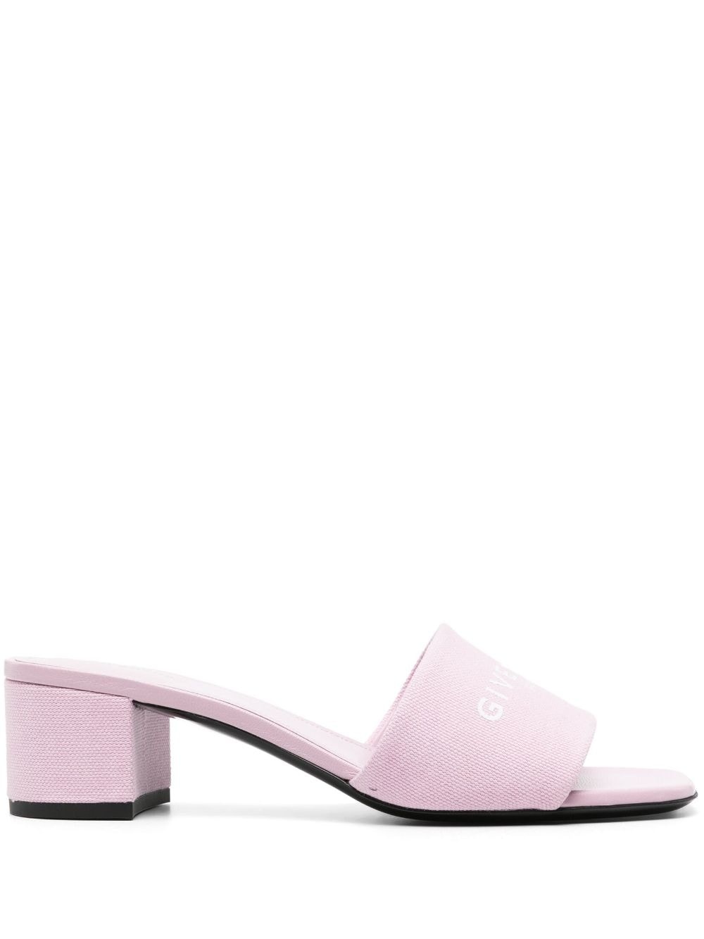 logo-print canvas mules - 1