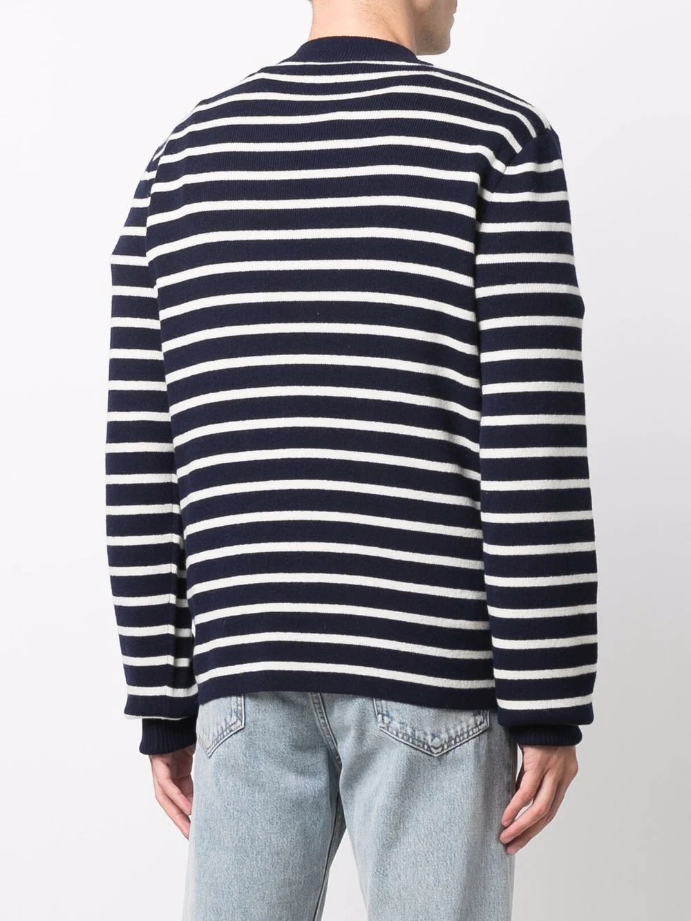 striped mock-neck jumper - 4