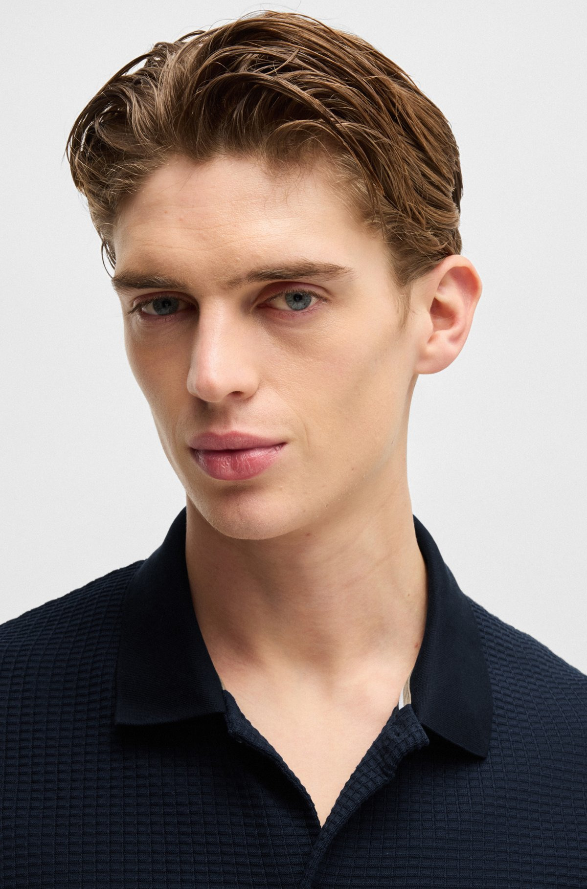 REGULAR-FIT SHIRT IN WAFFLE COTTON - 3