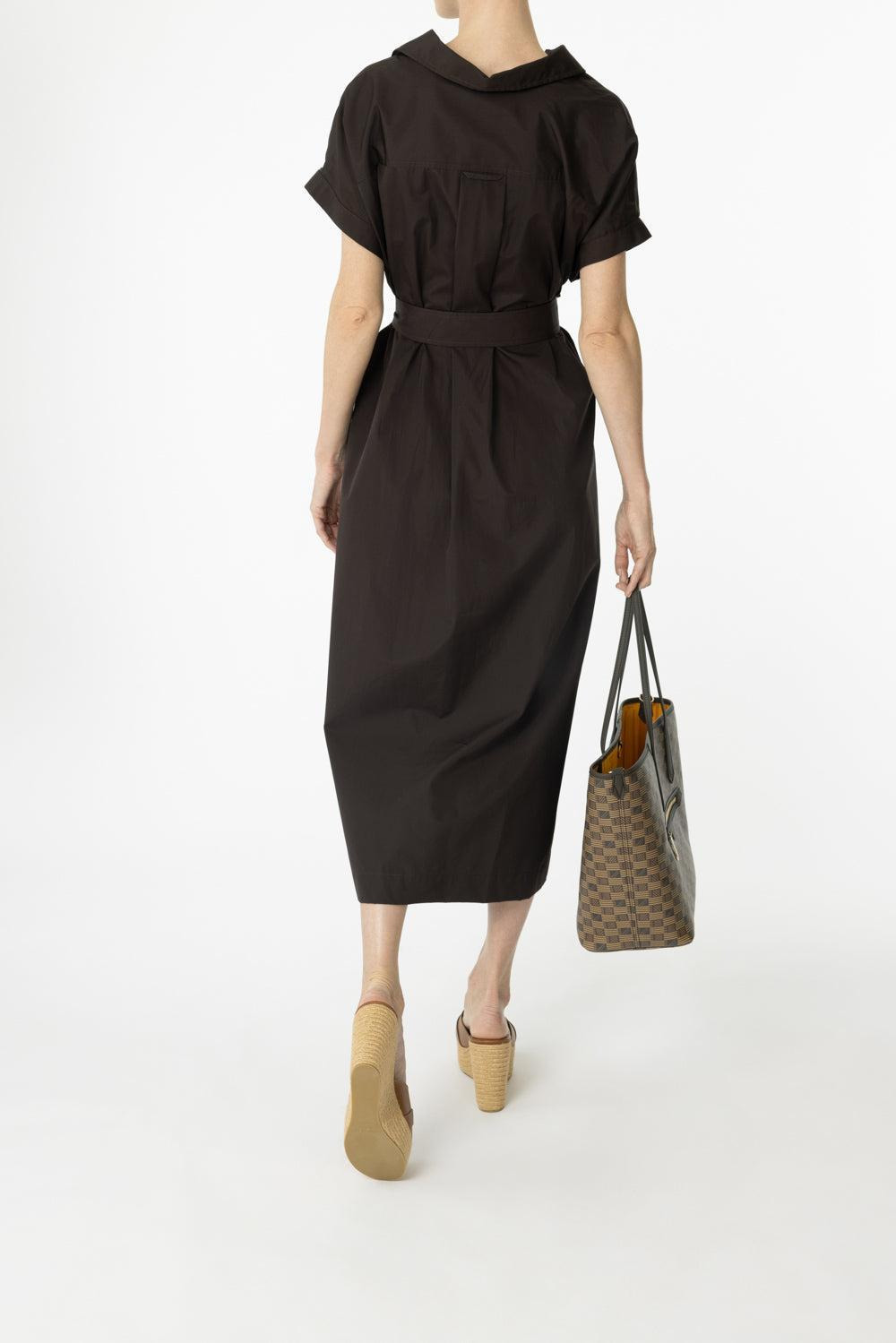 Short Sleeve Belted Midi Dress - 4
