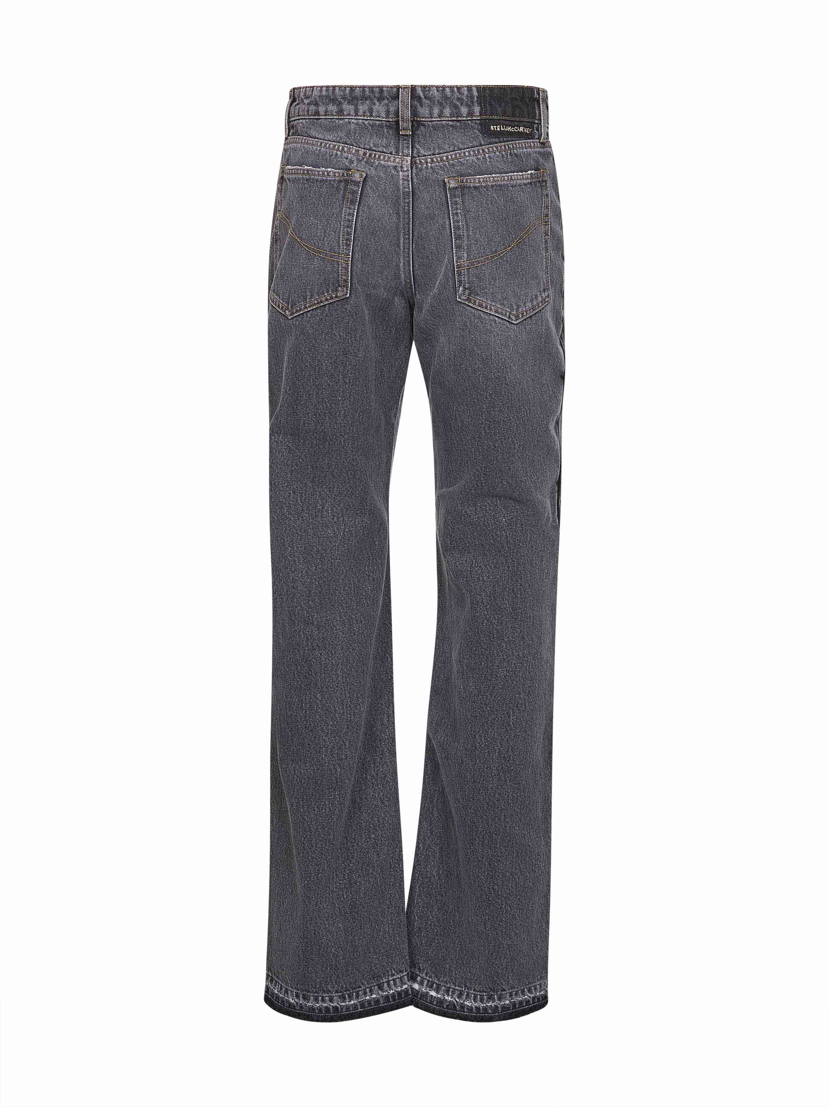 Grey denim Double Waistband Chap jeans - 2