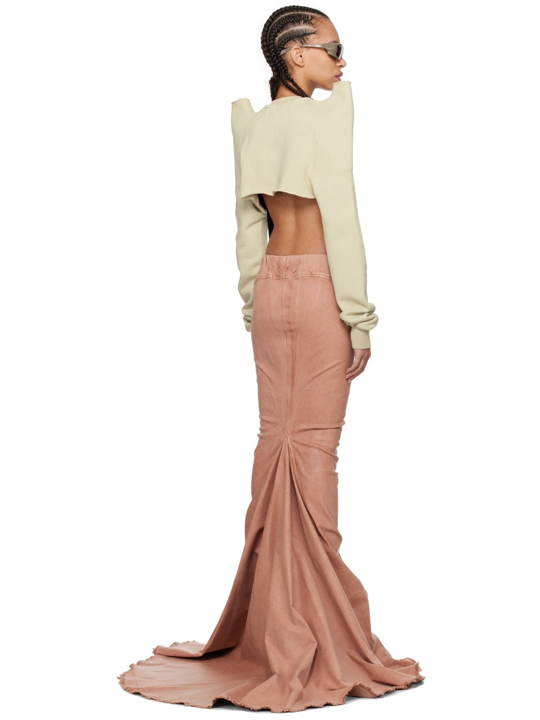 Pink Al Pillar Denim Maxi Skirt - 3