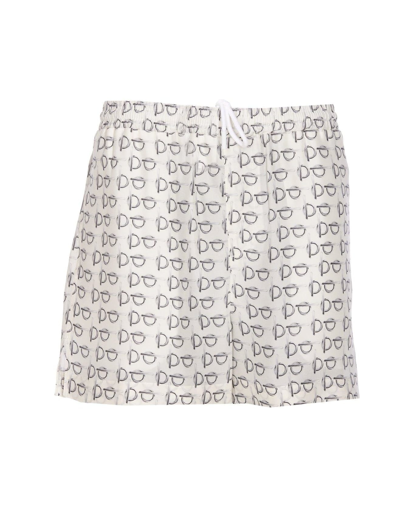 Drawstring All-over Printed Shorts - 1