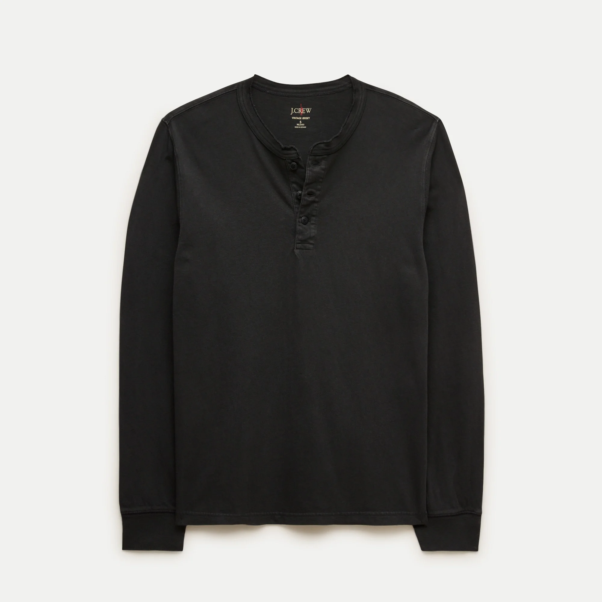 Vintage-wash cotton henley - 1