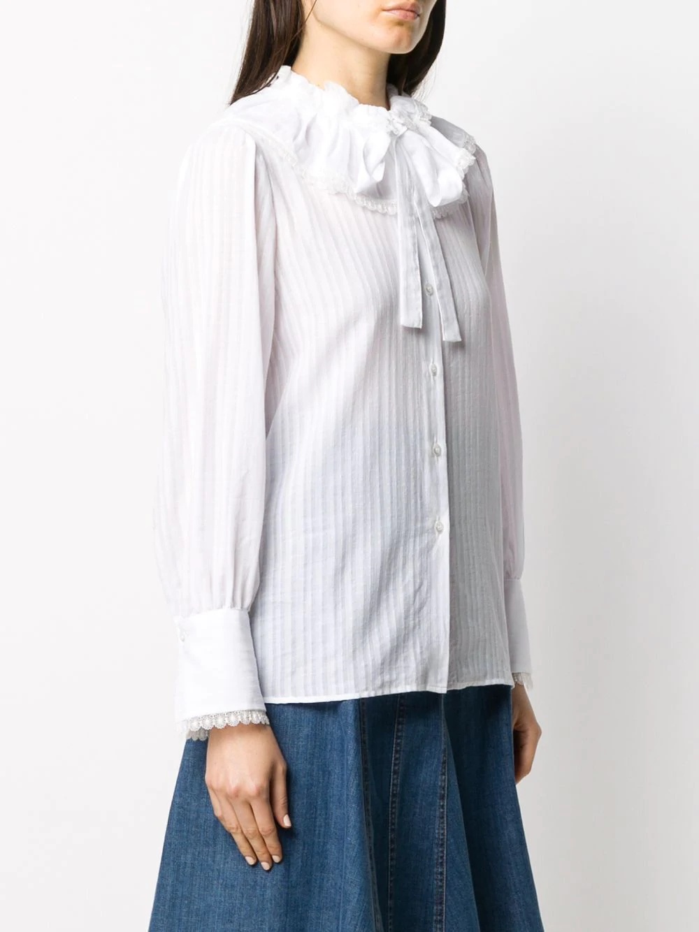 bow button-down blouse - 3