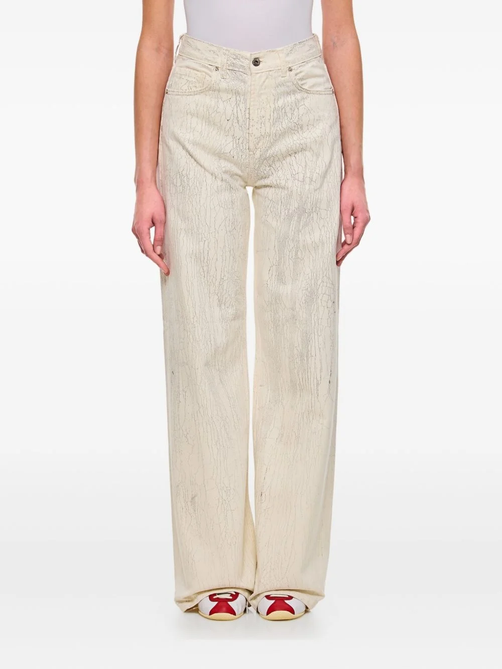 cracked-effect jeans - 1