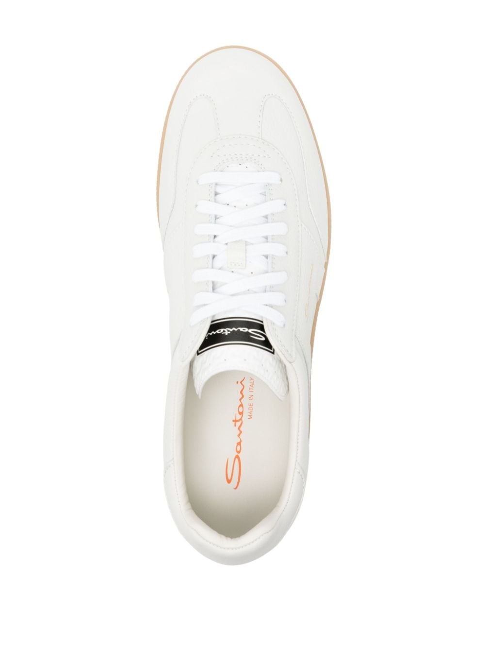 low-top leather sneakers - 4
