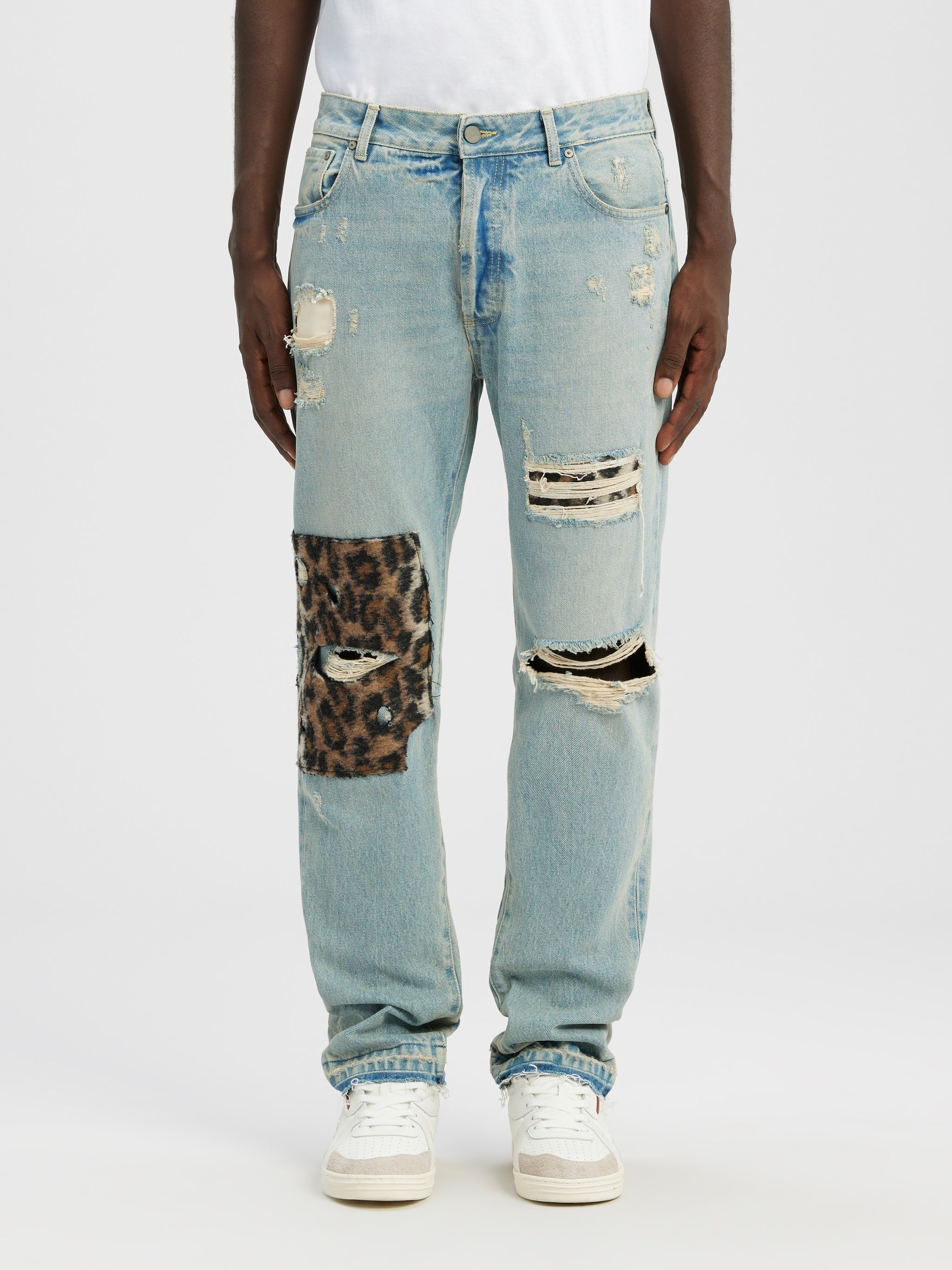 ANIMALIER PATCH REGULAR DENIM PANTS - 3