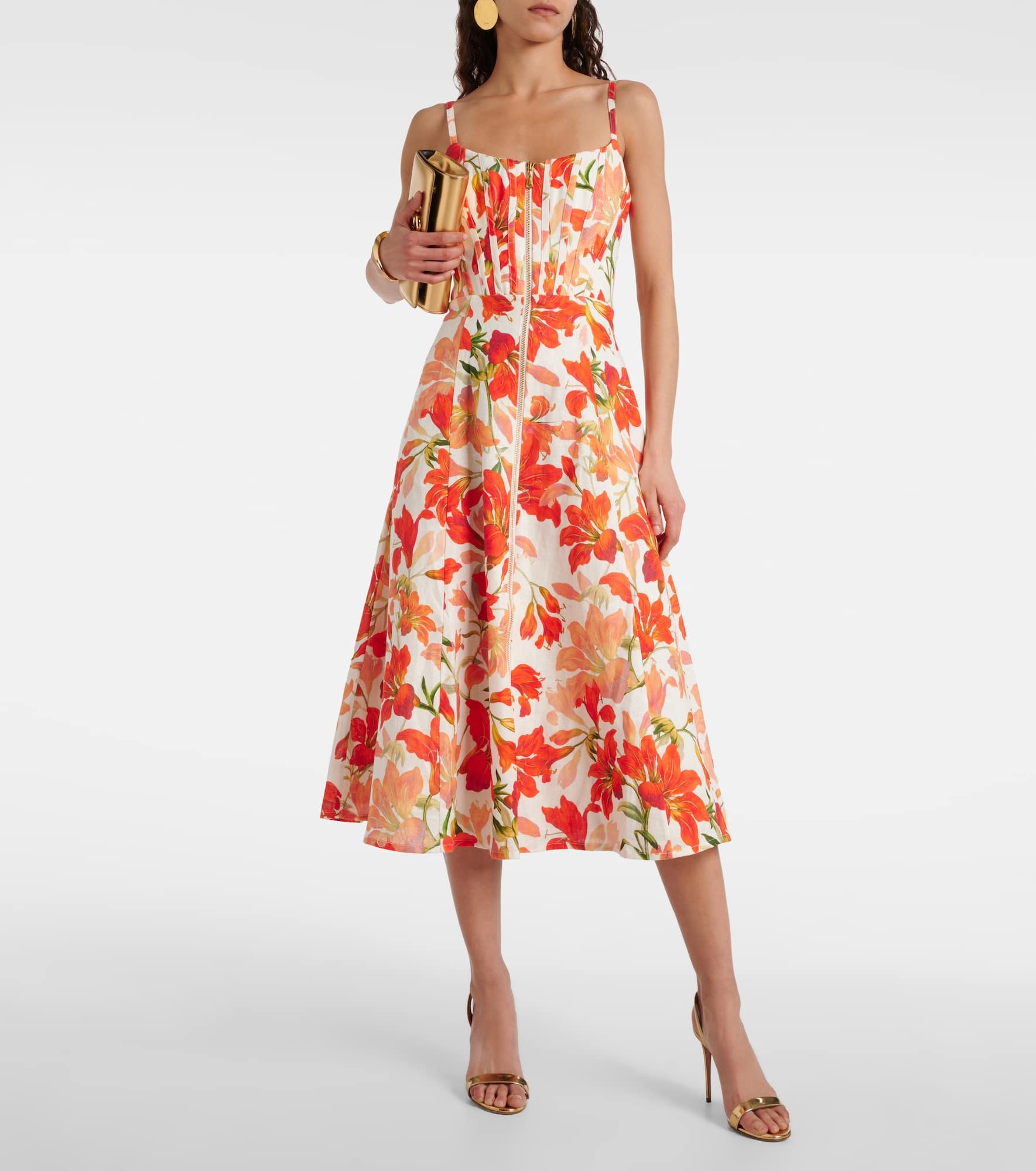 Tranquillity floral linen midi dress - 2