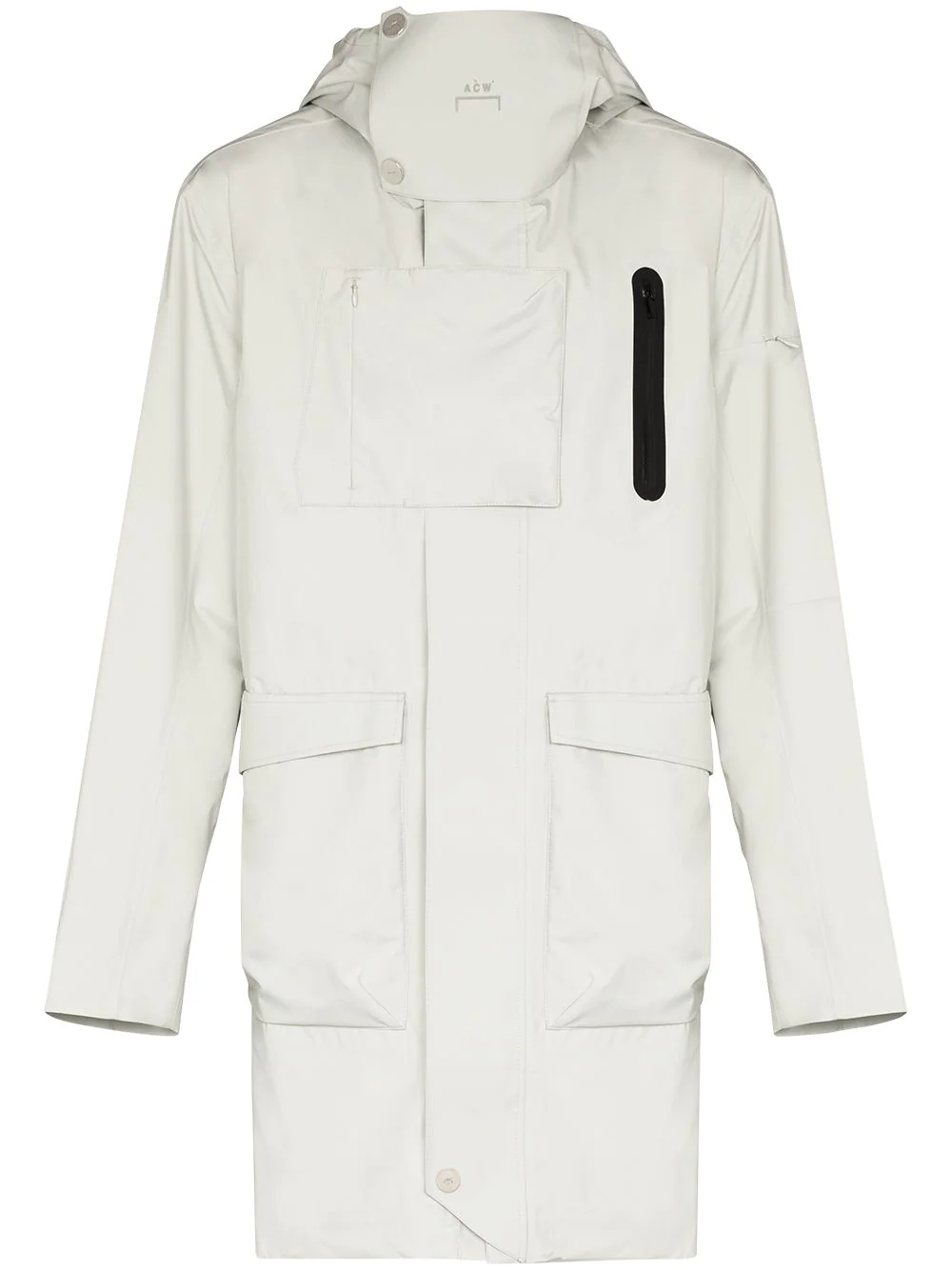 concealed-fastening hooded jacket - 1