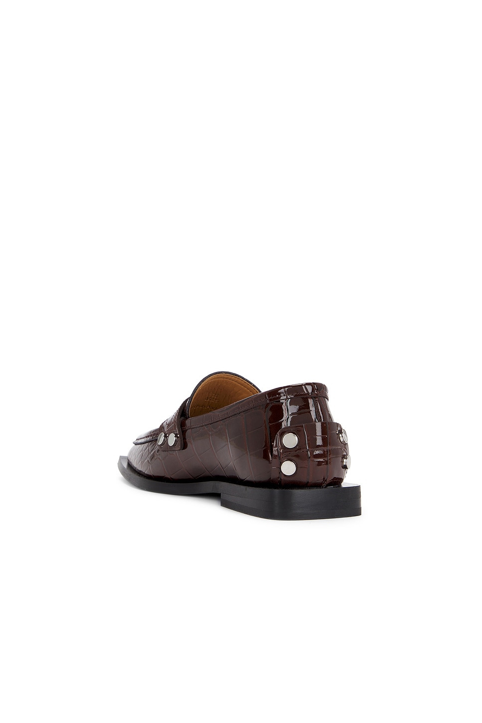 Studs Square Shiny Croco Loafer - 3