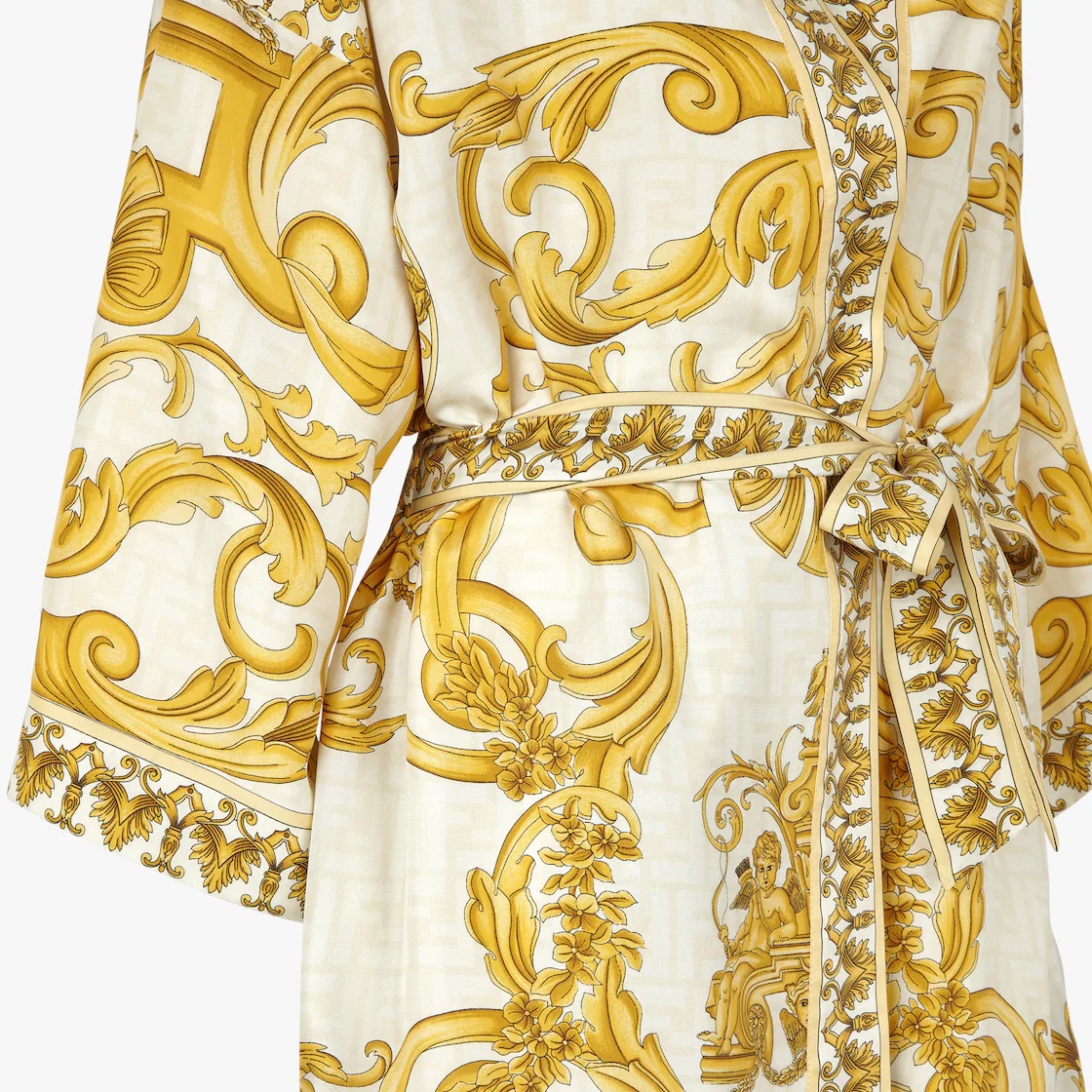 Fendace multicolor silk robe - 3