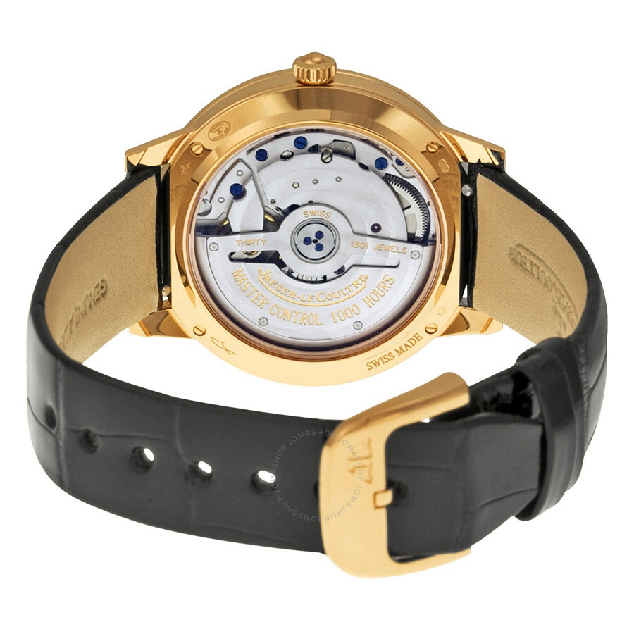 Jaeger LeCoultre Rendez-Vous Silver Dial 18kt Rose Gold Diamond Black Leather Ladies Watch Q3442520 - 3
