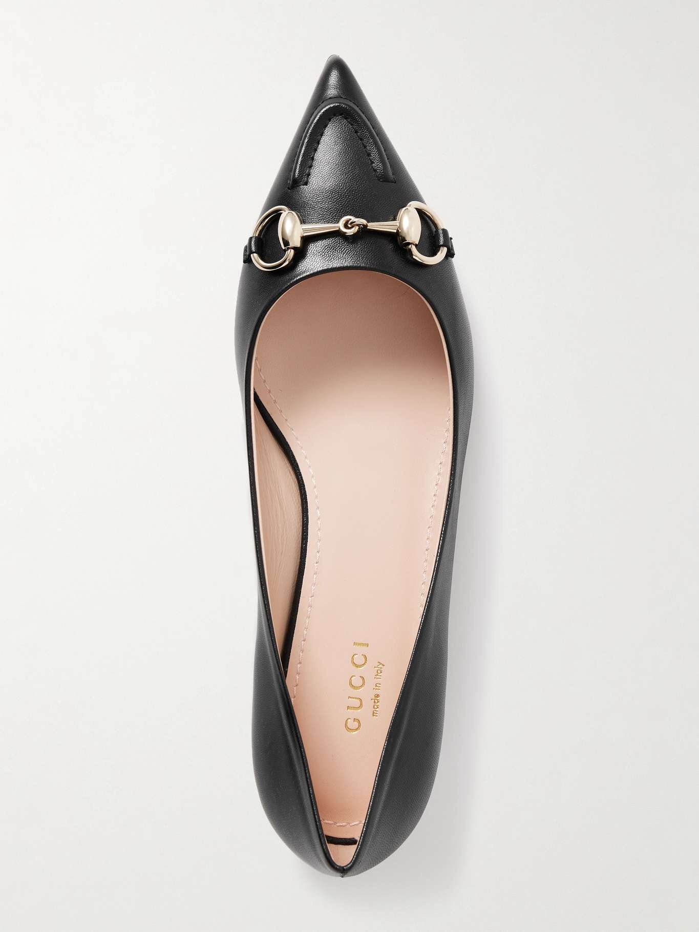 Erin horsebit-detailed leather point-toe flats - 5
