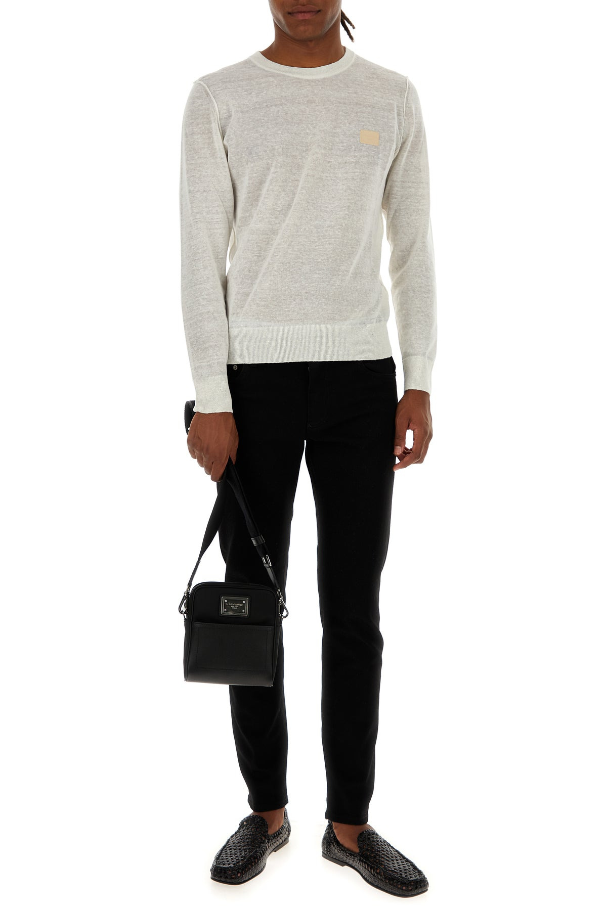 Ivory linen blend sweater - 6