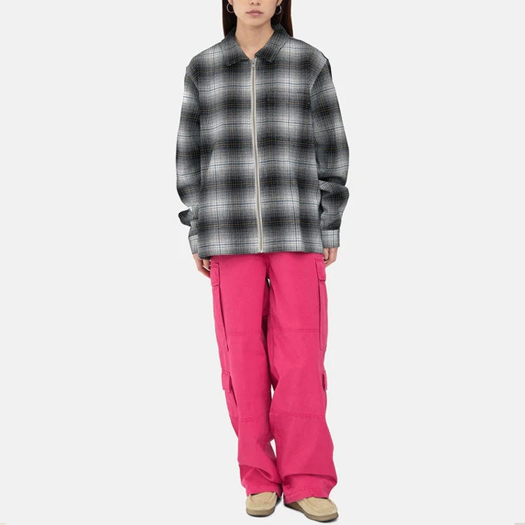 Stussy Paul Shadow Plaid Zip Shirt 'Black White' 1110238 - 4