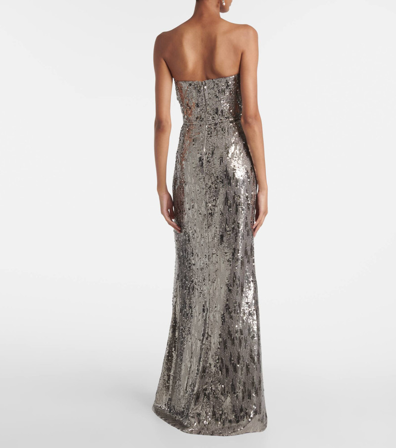 sequin-embellished strapless maxi dress 3