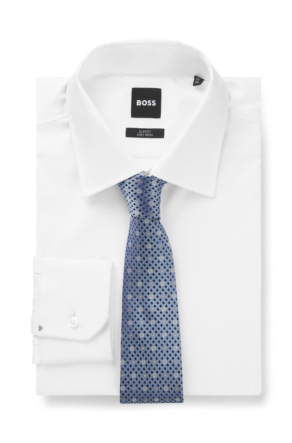 SILK TIE WITH JACQUARD DOUBLE B MONOGRAMS - 3