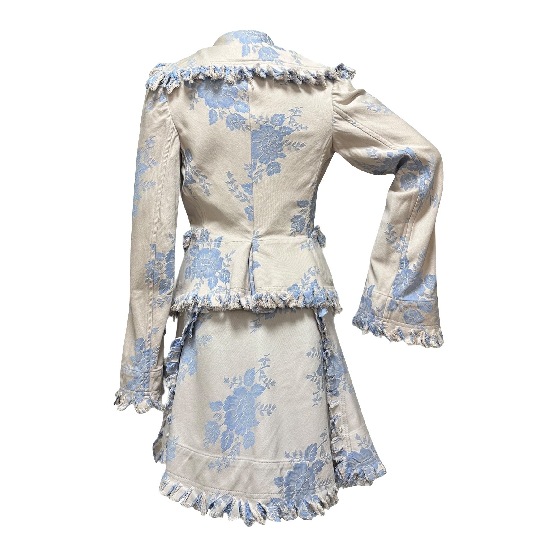VIVIENNE WESTWOOD Spring Summer 1998 "Tied To The Mast" Floral Jacket and Midi Skirt Set Up - 2