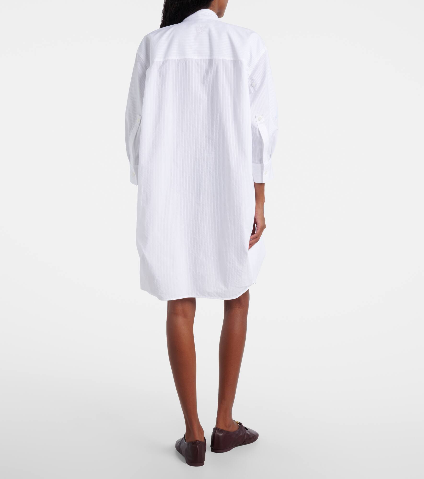 Draped cotton poplin shirt dress - 3