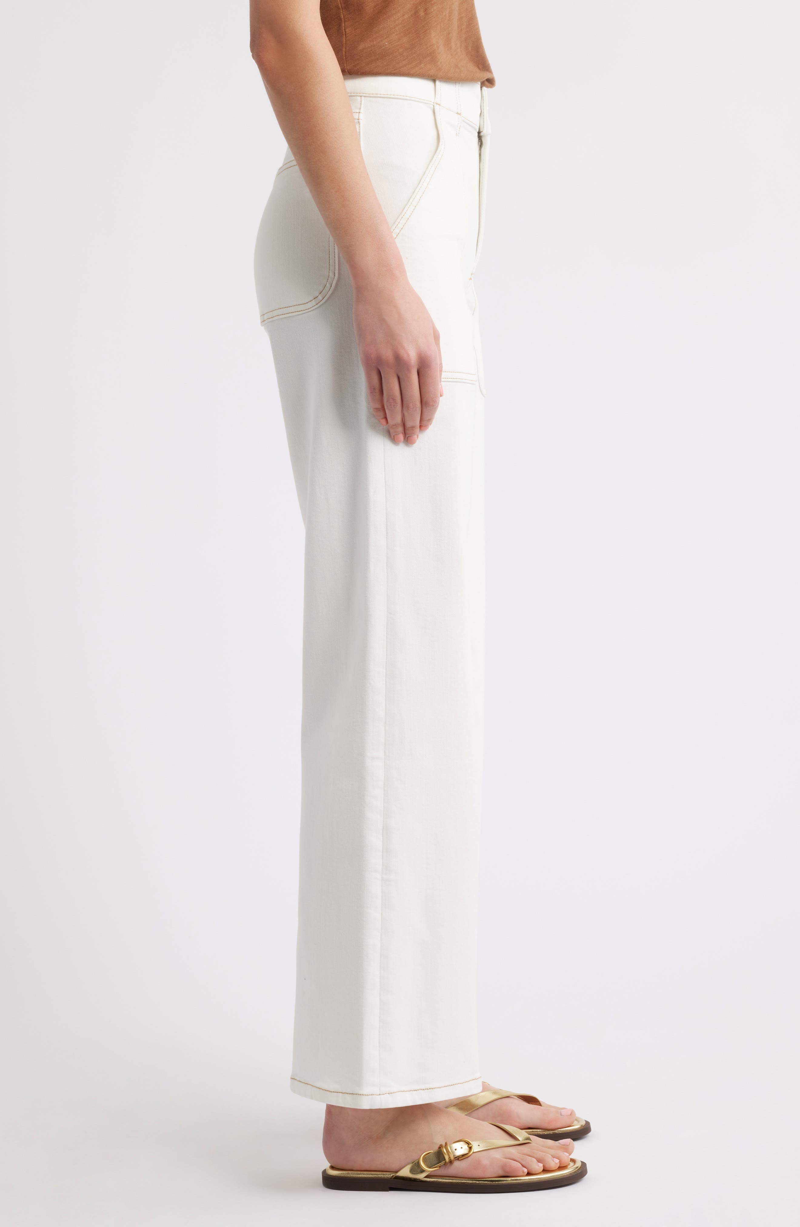 FRAME The Modern Pocket Wide Leg Jeans in Au Natural Clean at Nordstrom - 3
