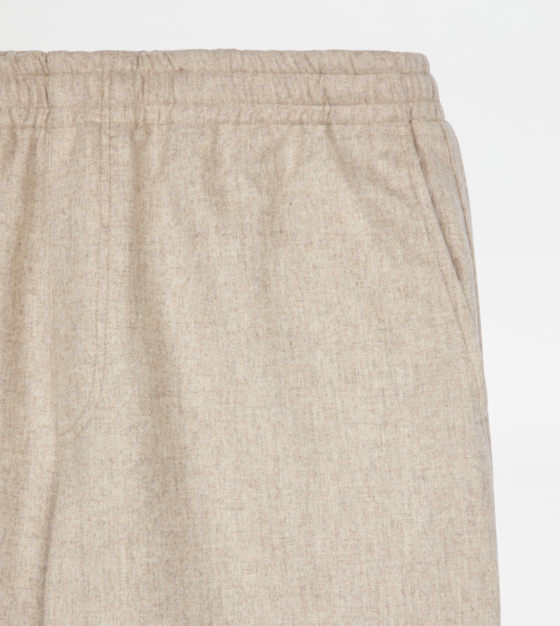 PANTS IN FLANNEL WITH DRAWSTRING - OFF WHITE - 7