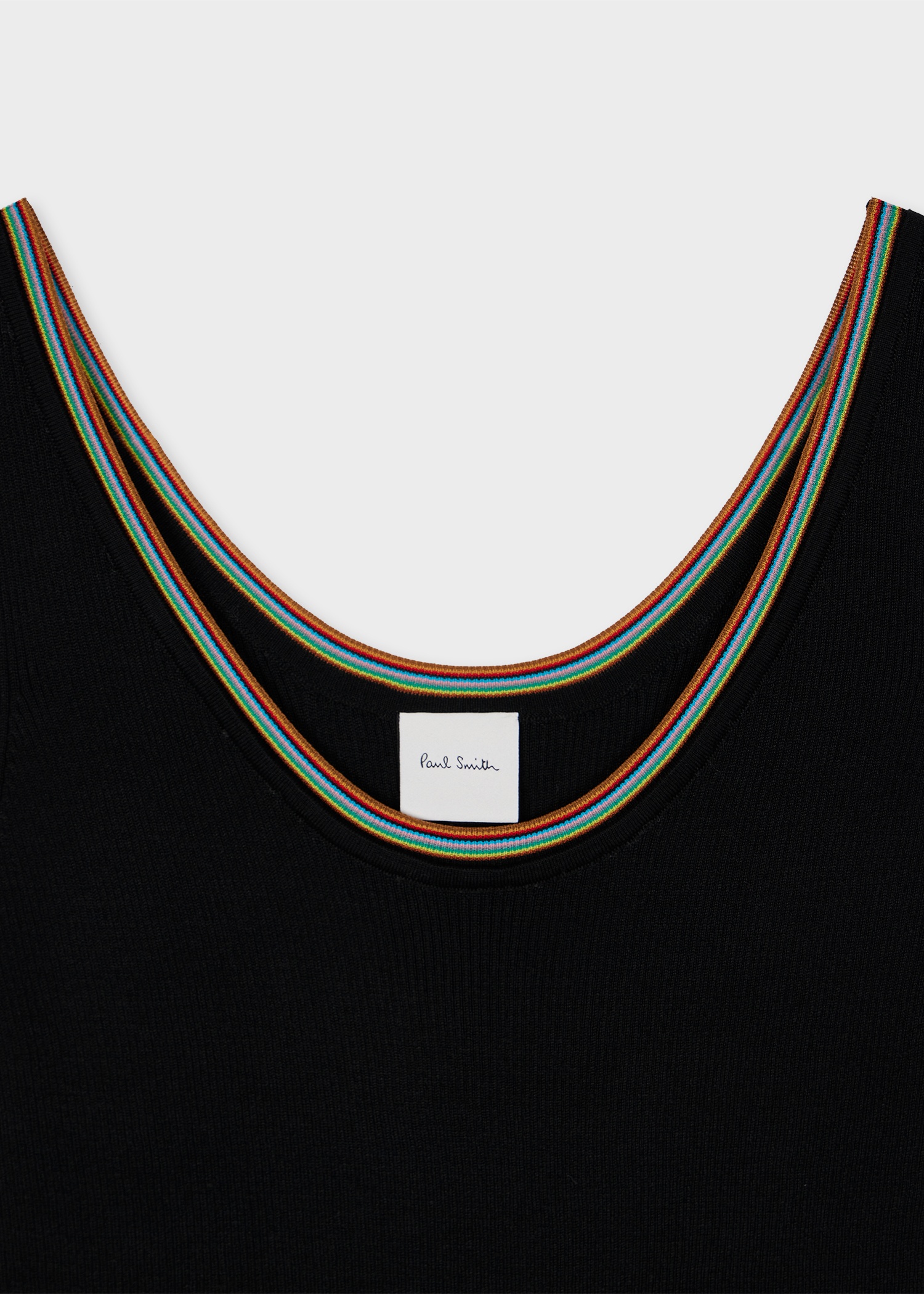 Women's Black 'Signature Stripe' Trim Knitted Vest - 2