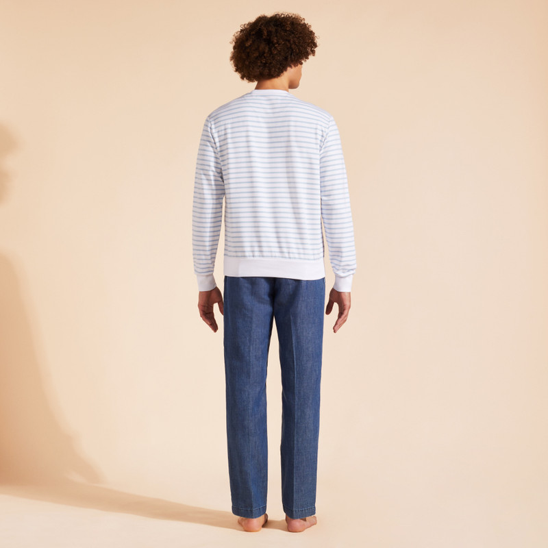 Men Cotton Striped Crewneck Sweatshirt 4