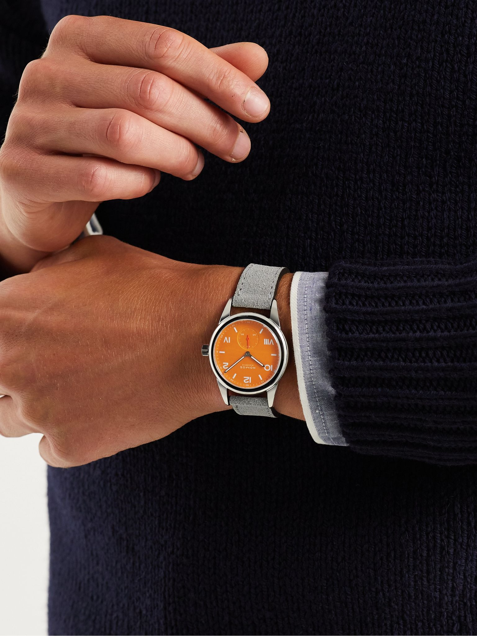 Club Campus Hand-Wound 36mm Stainless Steel and Leather Watch, Ref. No. 710 Orange - 2