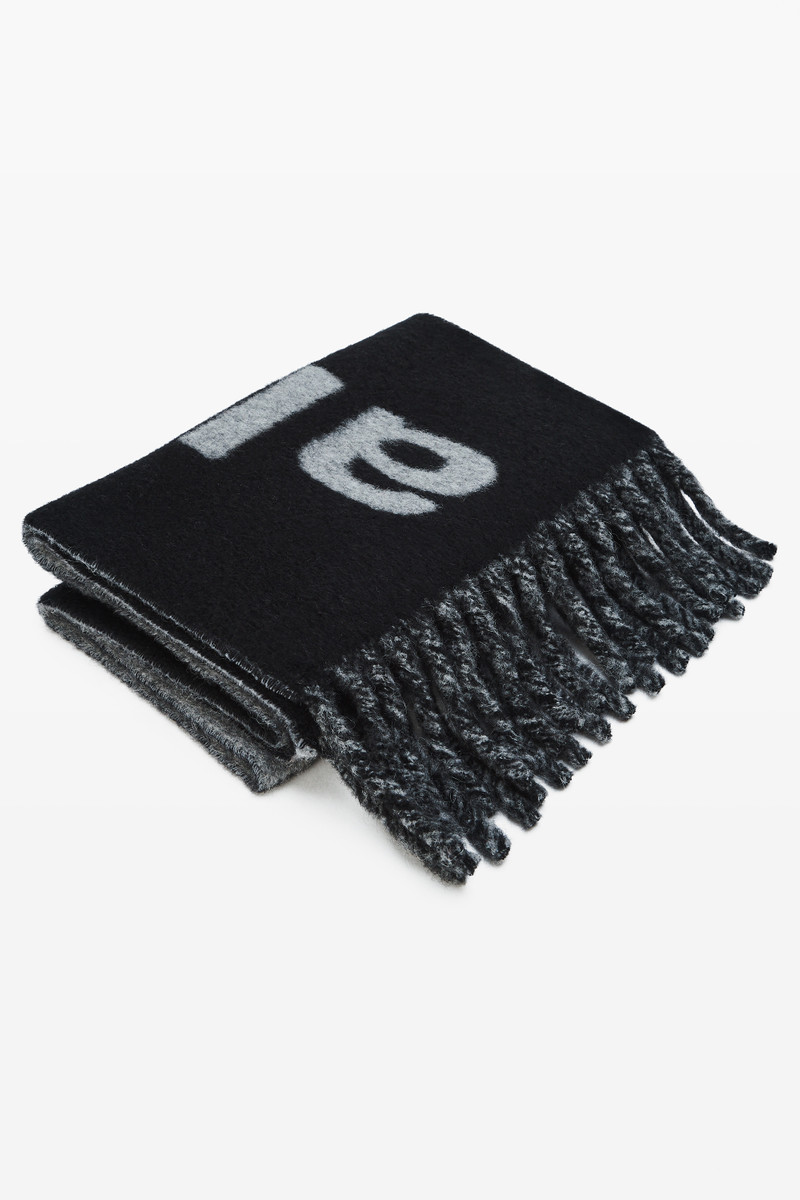 Jacquard Logo Scarf in Alpaca-Wool Blend 1