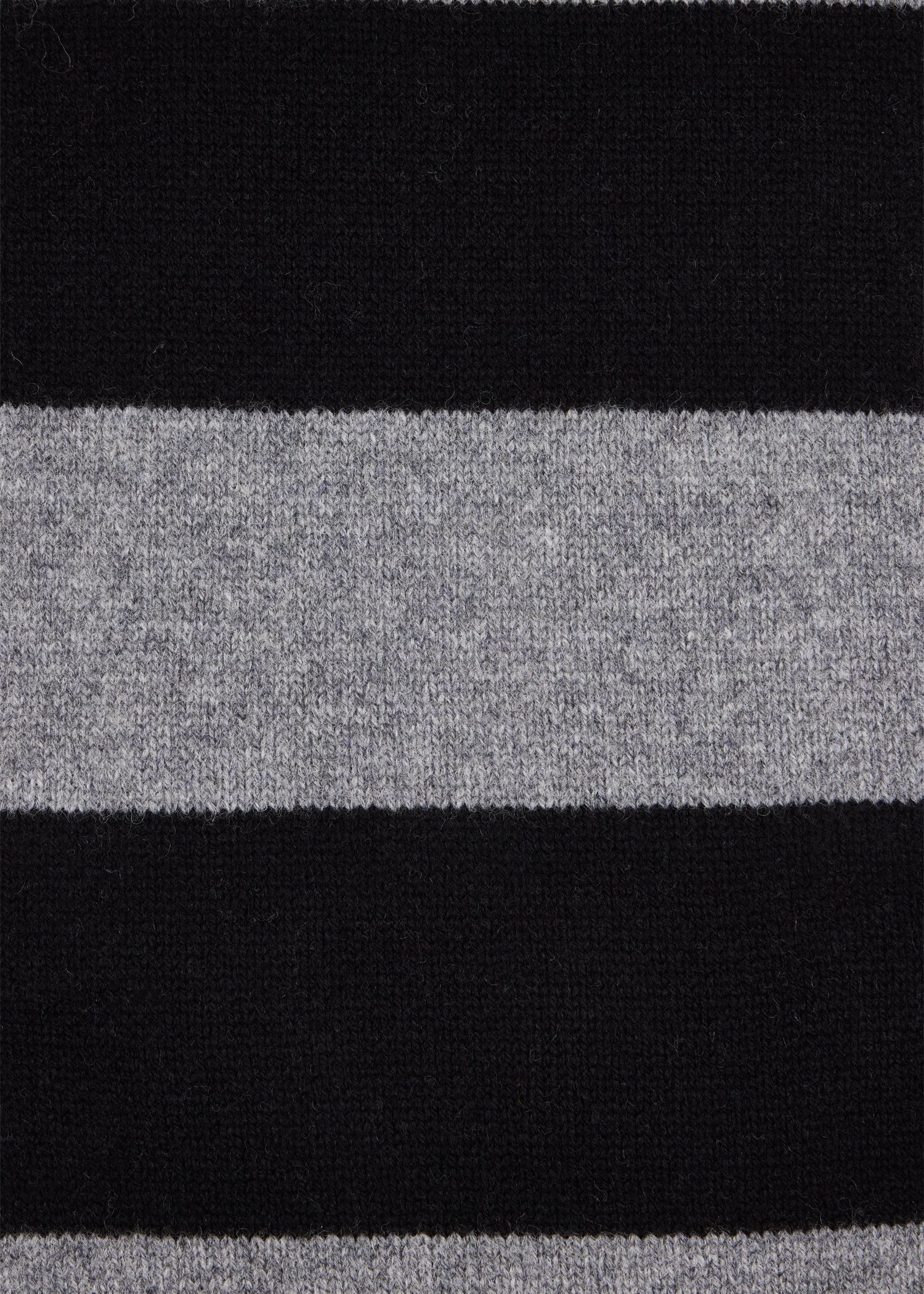 Black and Grey Block Stripe Scarf with 'Signature Stripe' Trim - 3