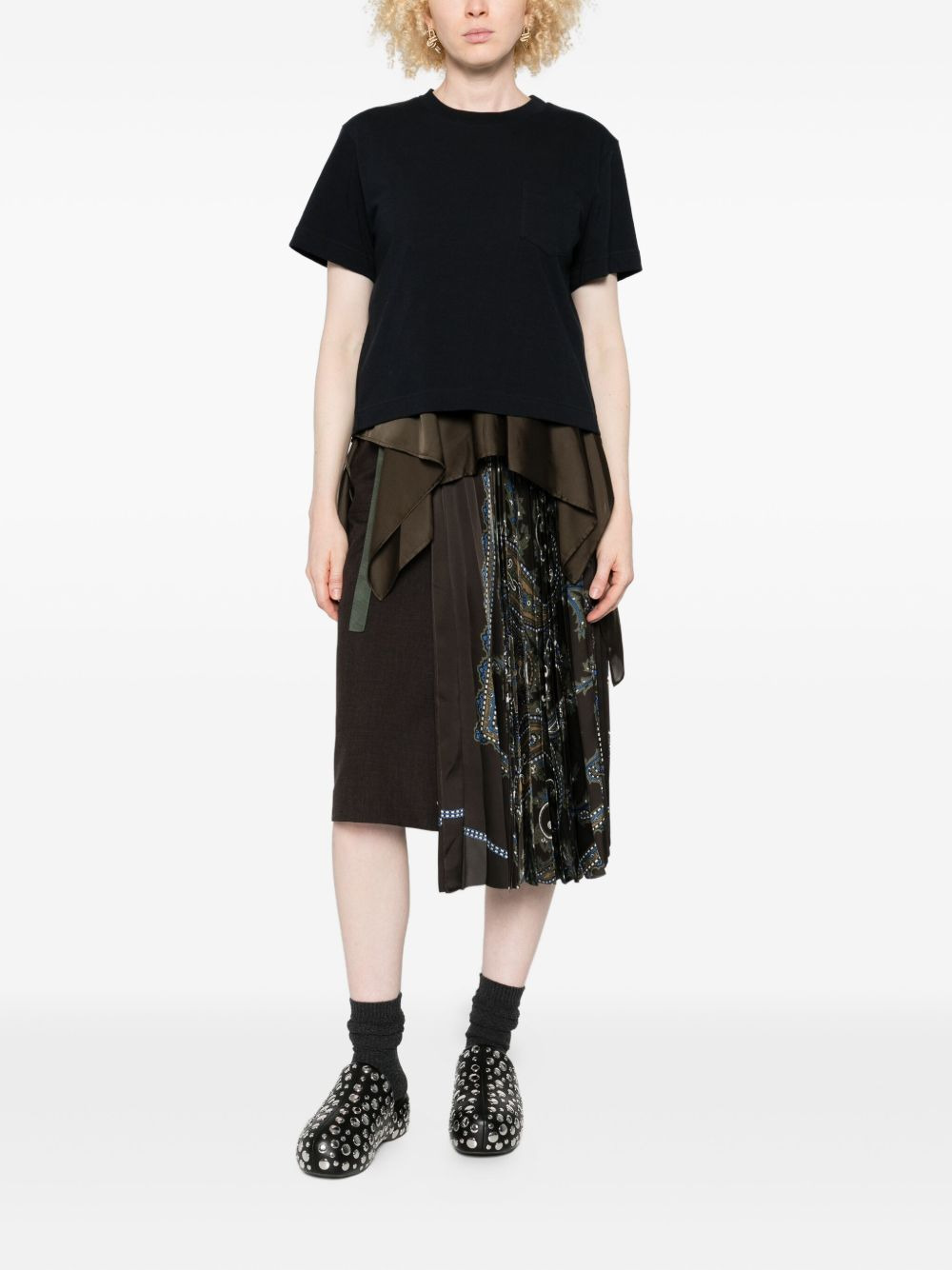 draped-hem T-shirt - 2