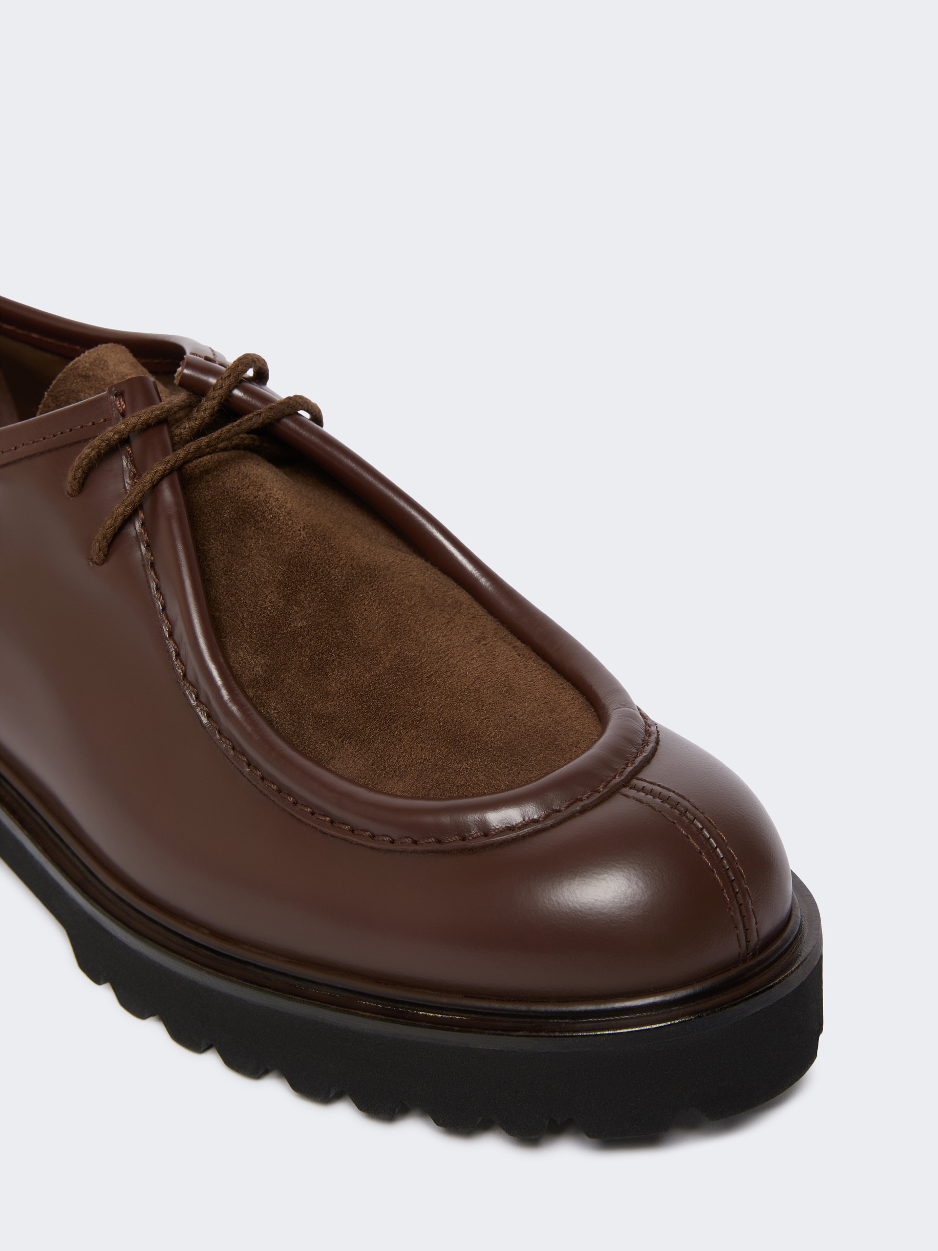 TRACKLACEUP Leather and suede lace-up shoes - 4
