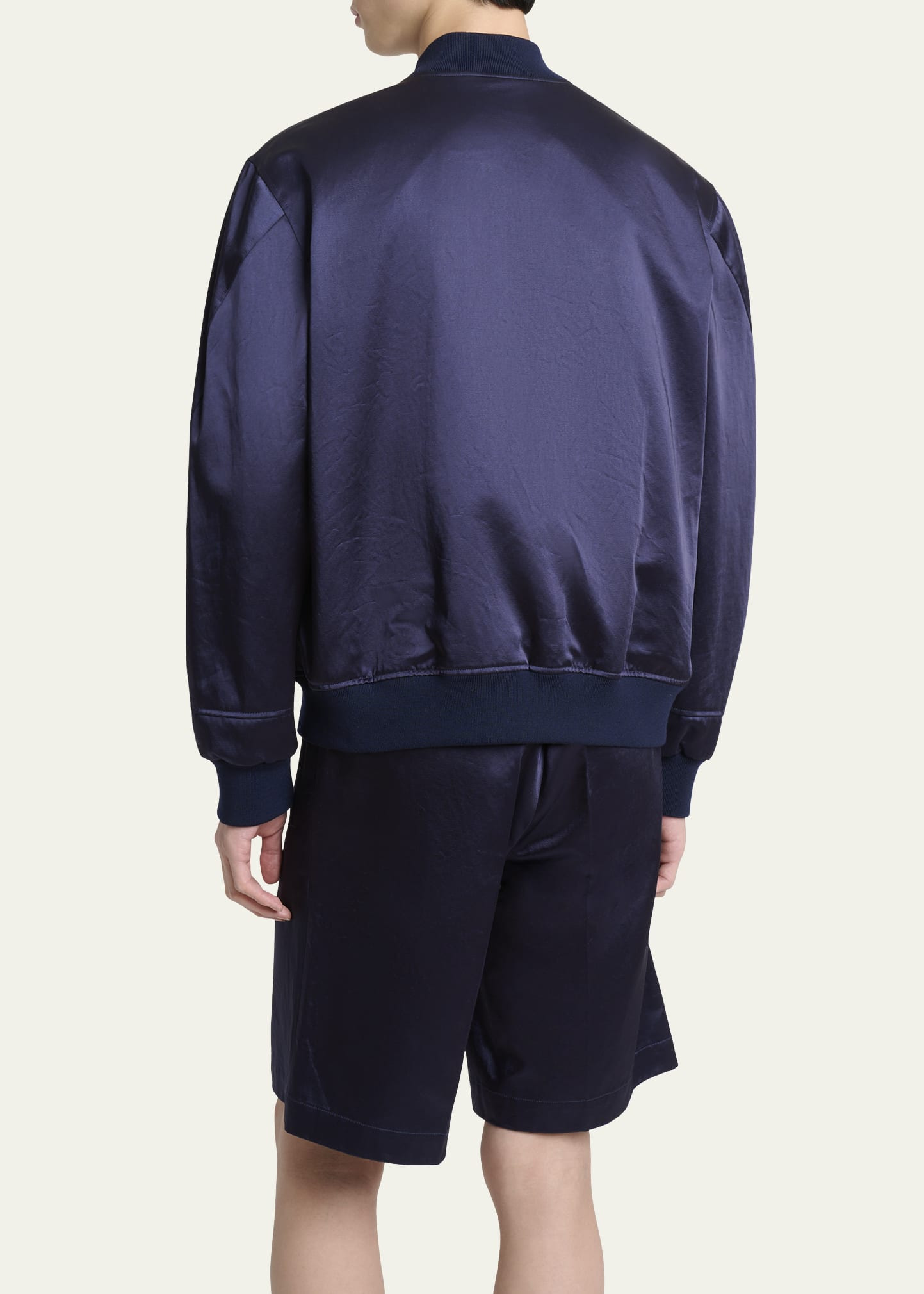 Men's Satin Logo Bomber Jacket - 3