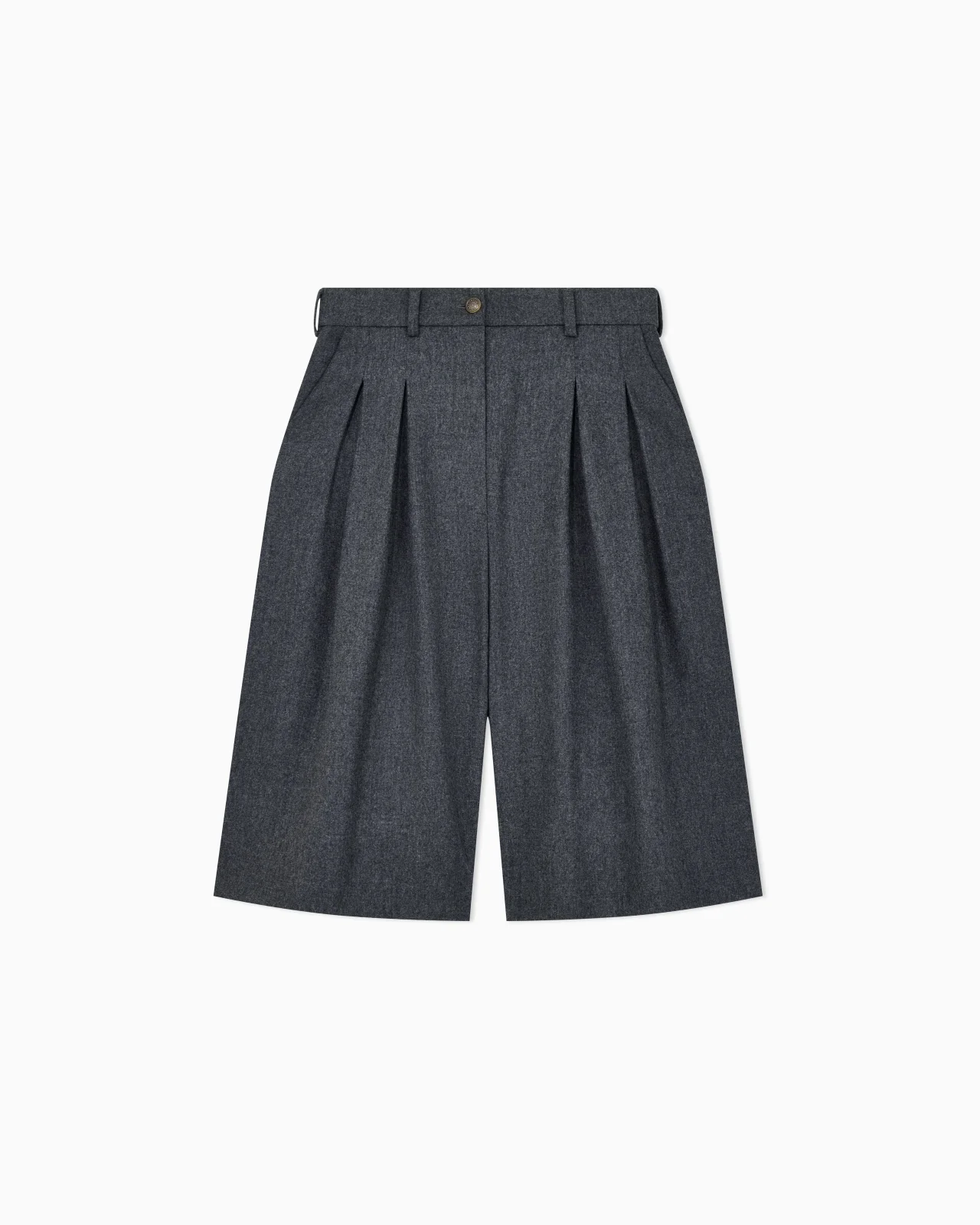 WOOL FLANNEL PLEATED BERMUDA SHORTS SIGNATURE CAPSULE - 1